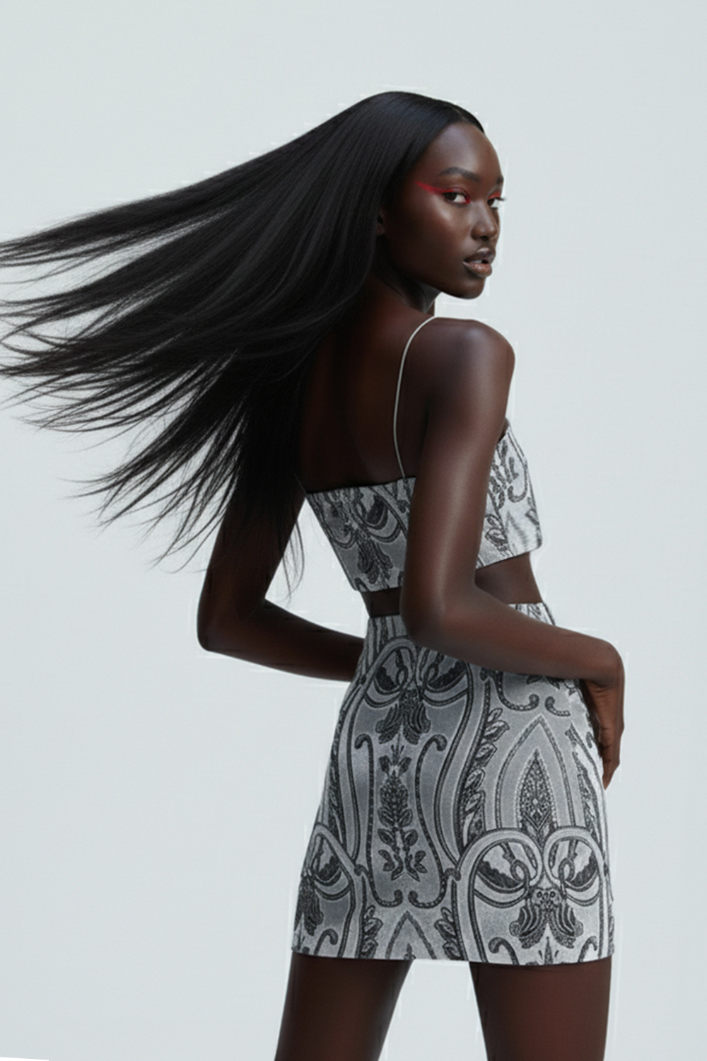 Limited Edition Danae Griftalia - Gri Kadife Crop Top - 3