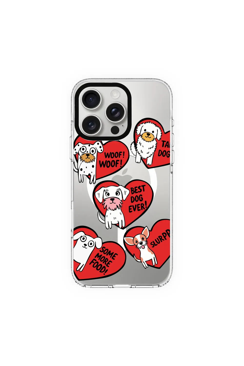 Dogs With Hearts-Clear Kılıf Magsafe Özellikli - Iphone 16 Pro Max - 0