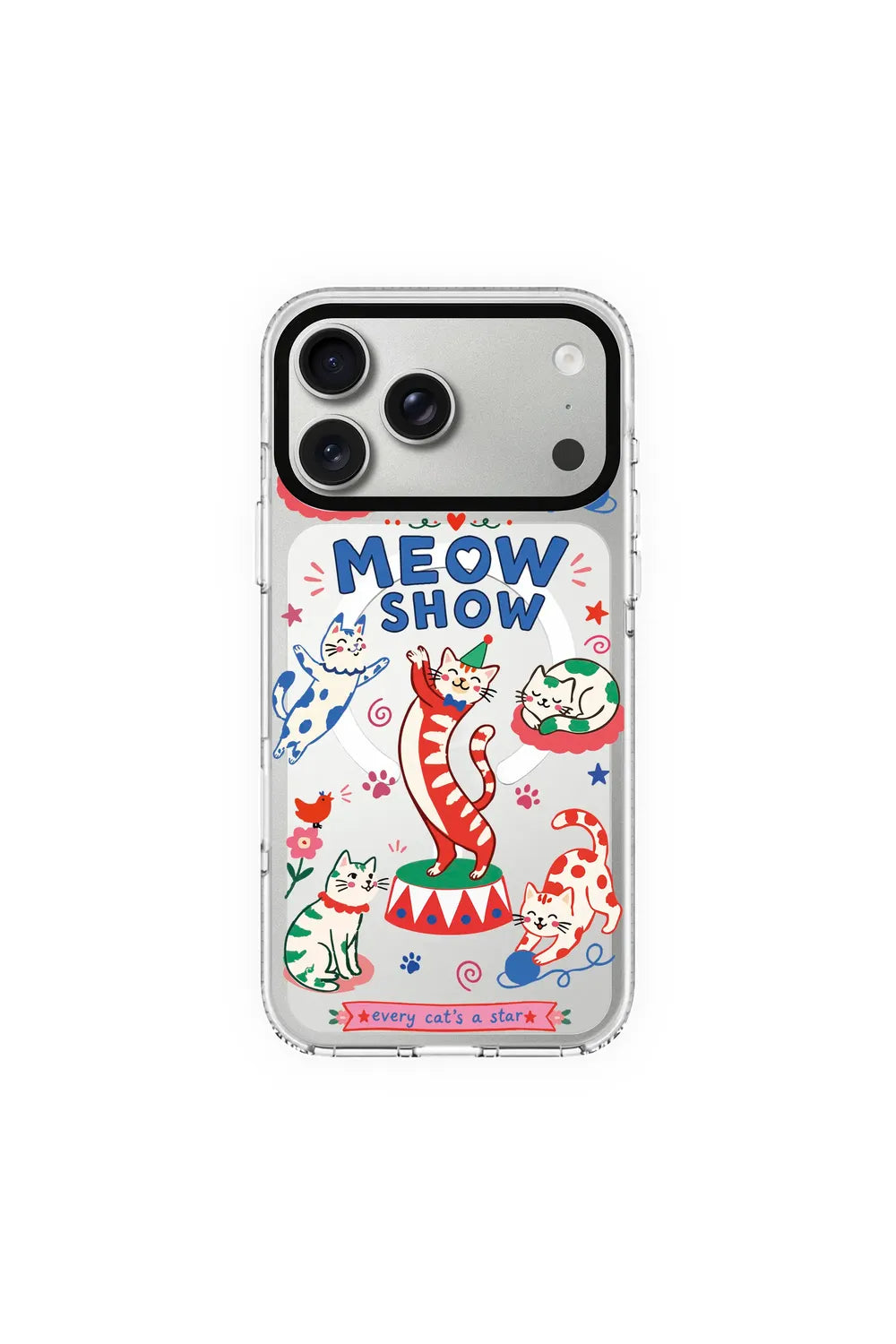 Meow Show Clear Kılıf Magsafe Özellikli - Iphone 17 Pro - 0