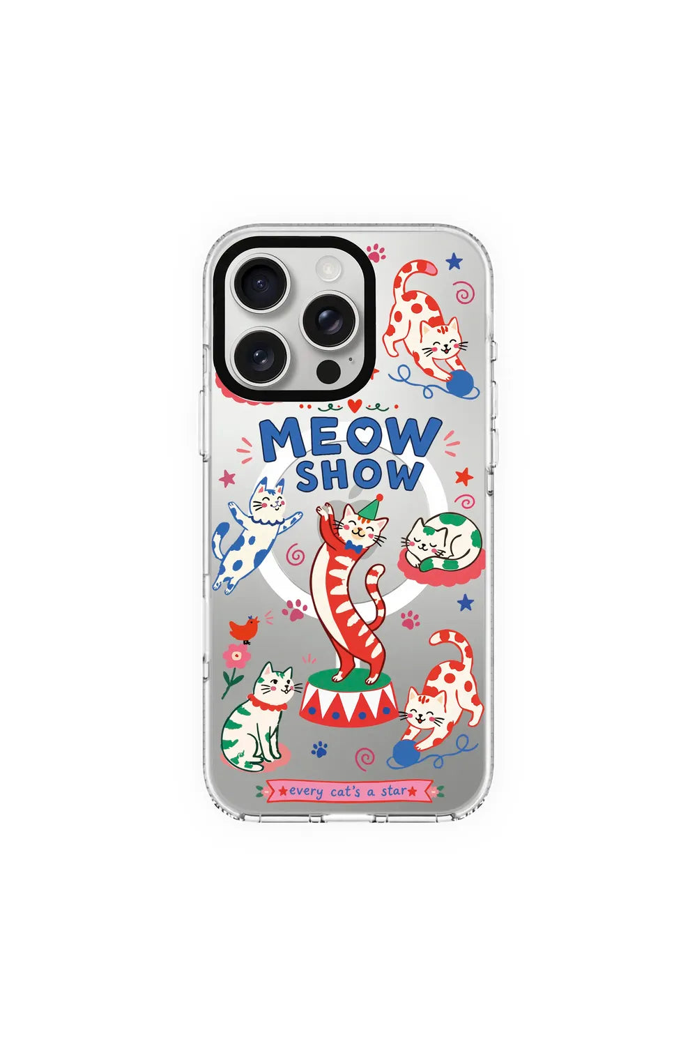 Meow Show Clear Kılıf Magsafe Özellikli - Iphone 15 Pro Max - 0