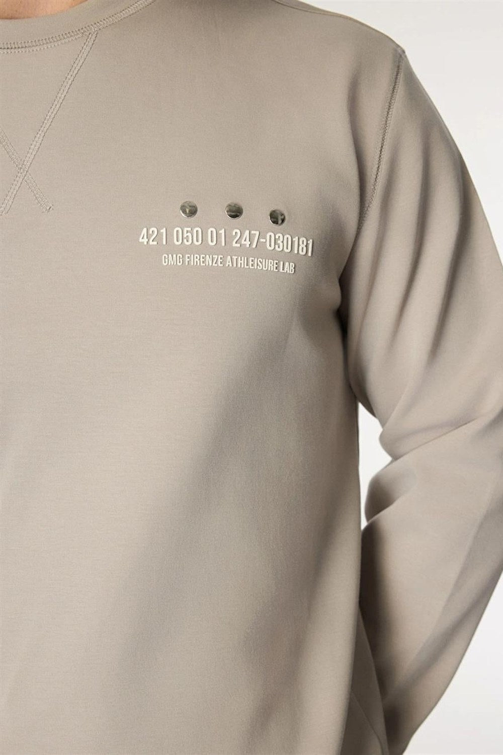 Bisiklet Yaka Sol Göğüs Üzeri Baskılı Erkek Sweatshirt - 0