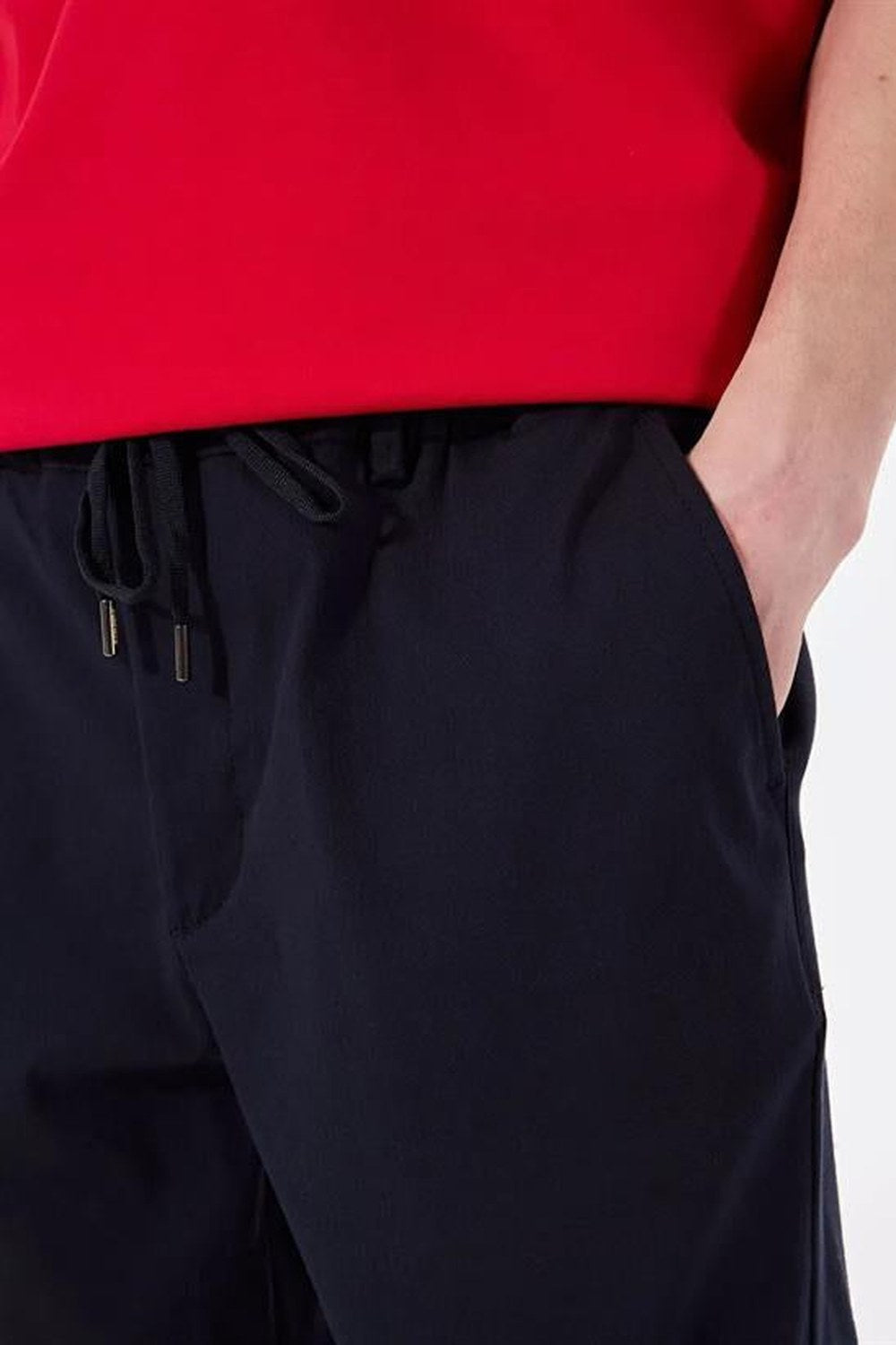 Beli Lastikli Dik Cep Arka Cep Fermuar Detaylı Jogger Erkek Pantolon - 0