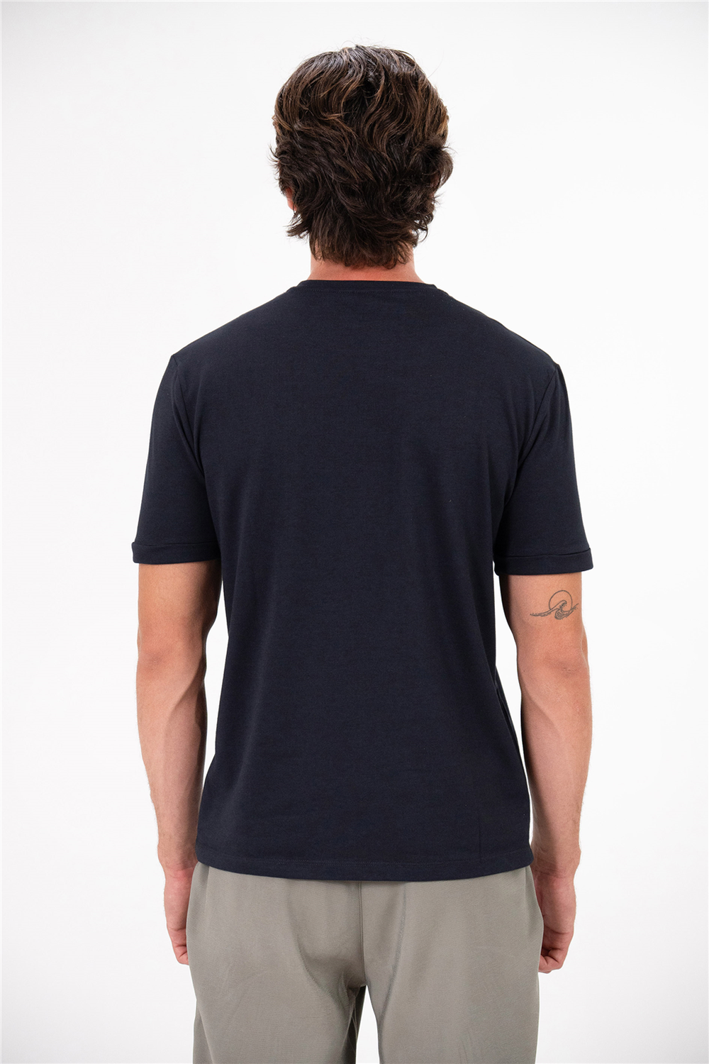 Bisiklet Yaka Kol Ucu Duble Erkek T-Shirt - 2