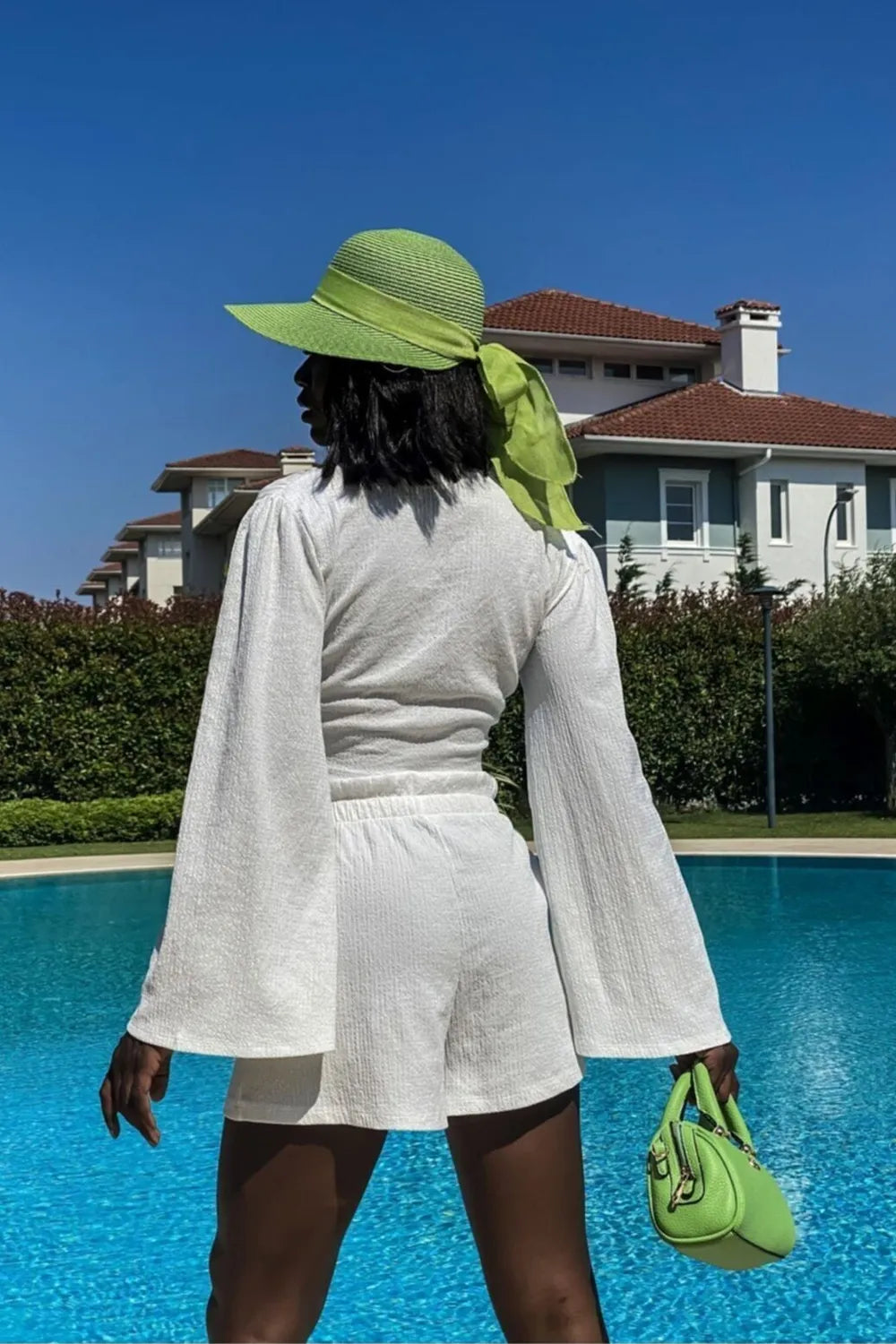 Beverly Önden Bağlamalı Crop Bolero, Beyaz - 4
