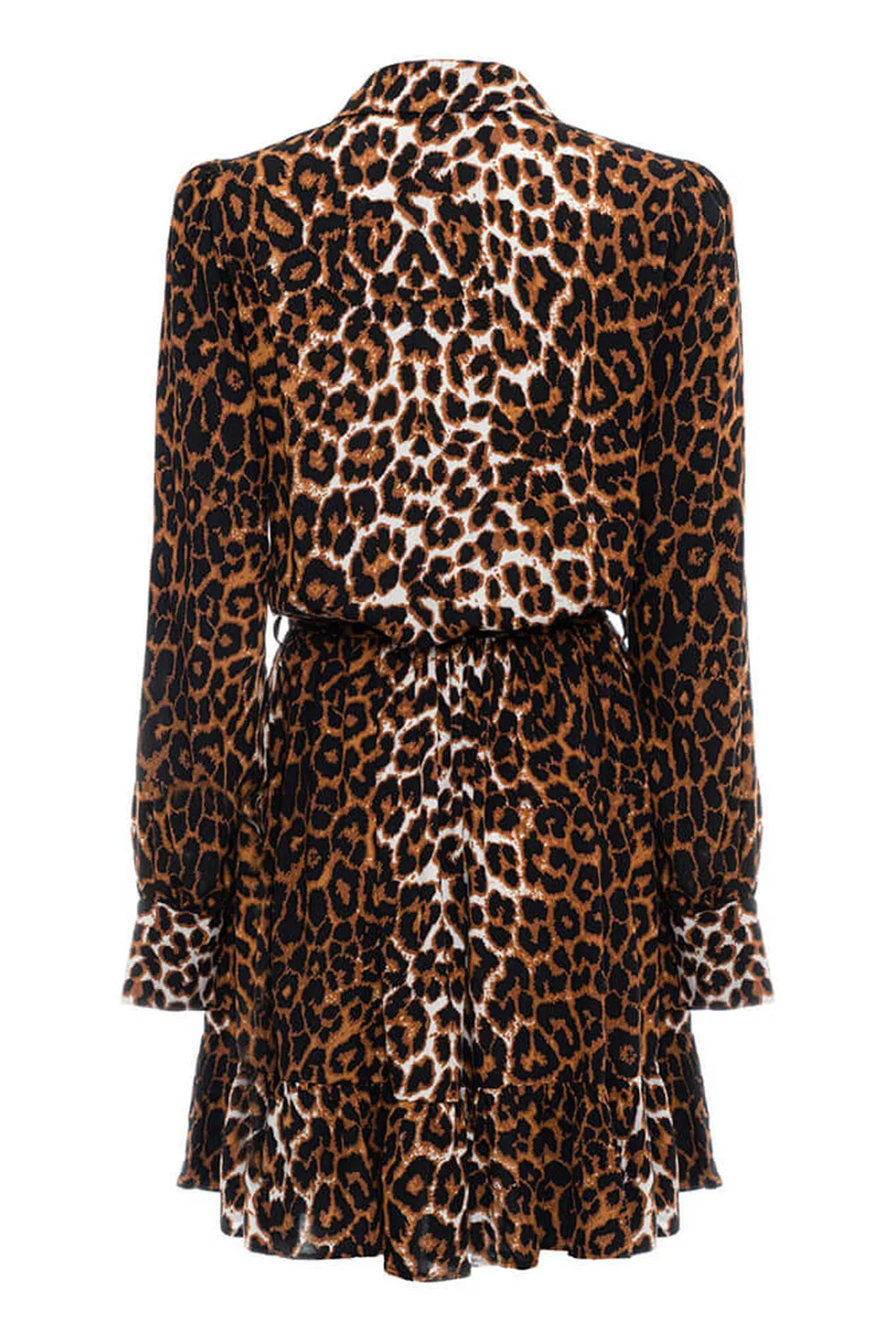 Leopar Fırfırlı Mini Elbise - 8