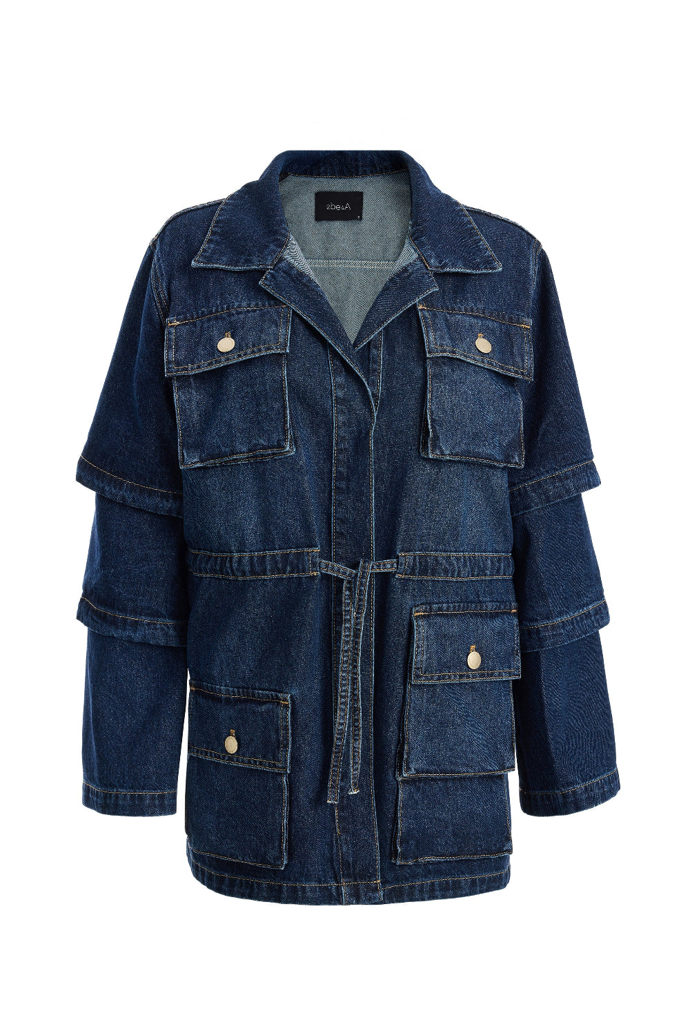 2be4A-Kadın Kolları Kısalabilen Denim Ceket-Ceket-2-roqelvaxirum.shop