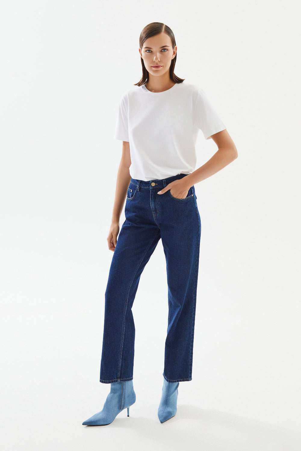2be4A-Kadın Mid Rise Straight Denim Pantolon-Kot Pantolon-1-roqelvaxirum.shop