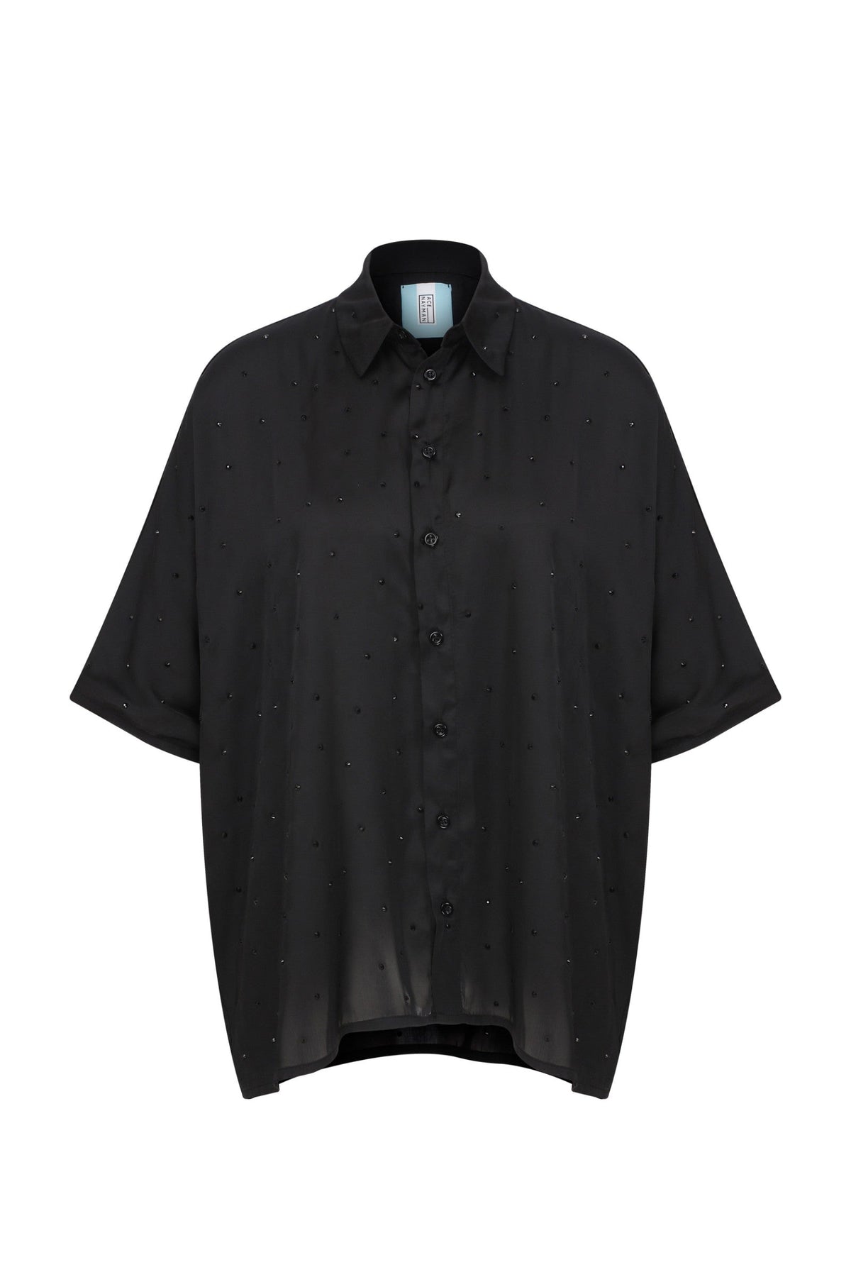 Ace Nayman-Josephine Rhinestone Pajama Shirt-Gömlek-1-roqelvaxirum.shop