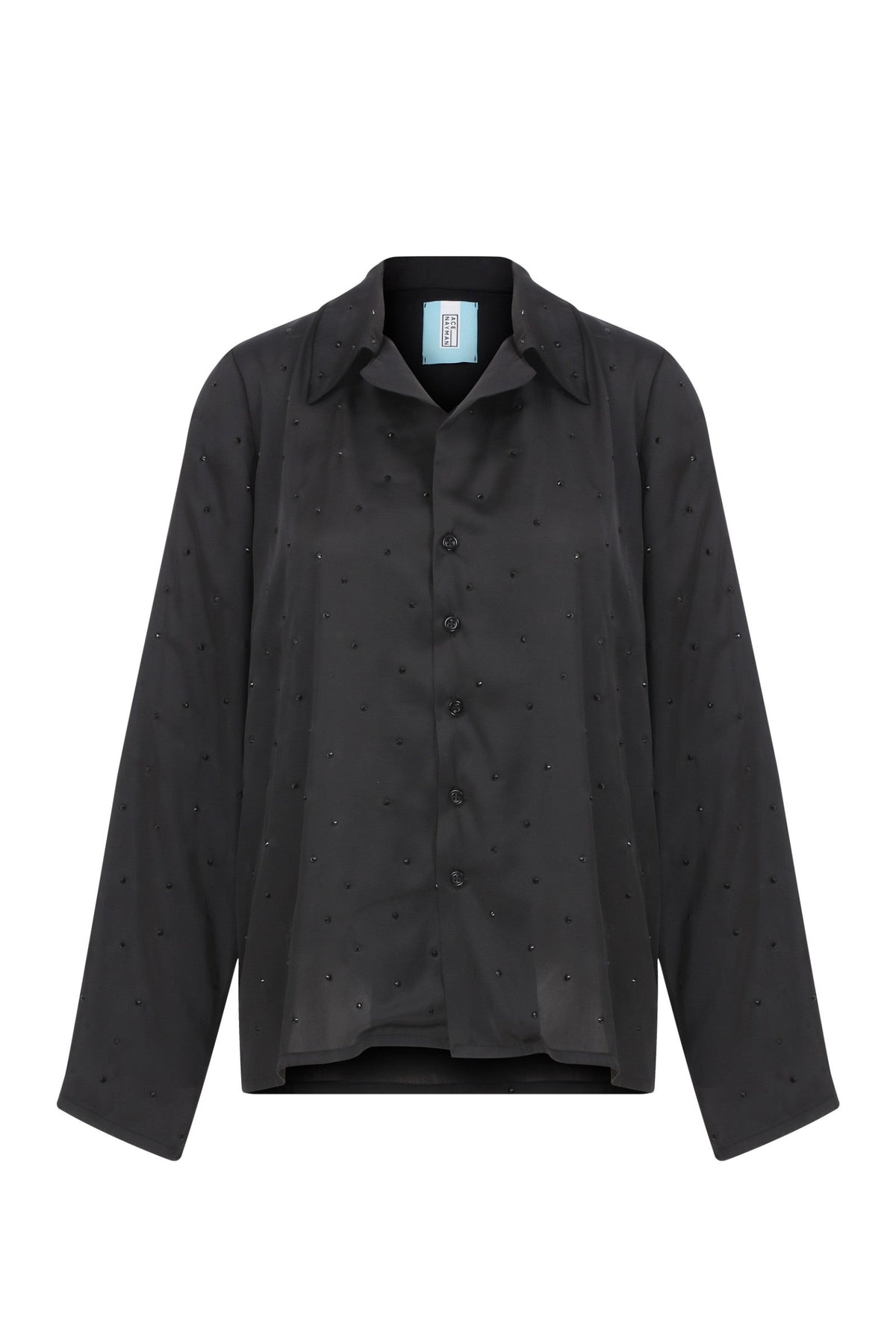 Ace Nayman-Quinn Rhinestone Pajama Shirt-Gömlek-2-roqelvaxirum.shop