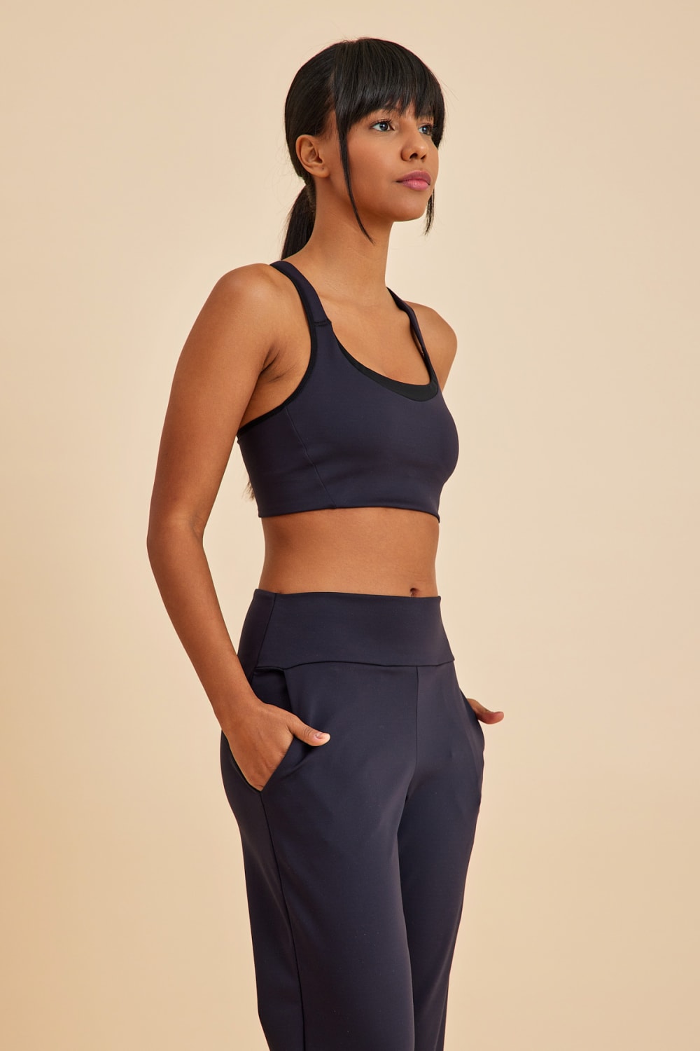 Amarelle-Sportive Siyah Light Touch Bilekten Lastikli Jogger Eşofman Alt-Eşofman-6-roqelvaxirum.shop