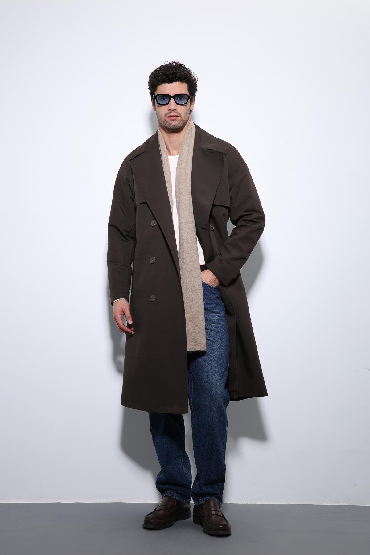 Antioch-Acı Kahve Kruvaze Kapama Kemerli Trençkot-Trençkot-1-roqelvaxirum.shop