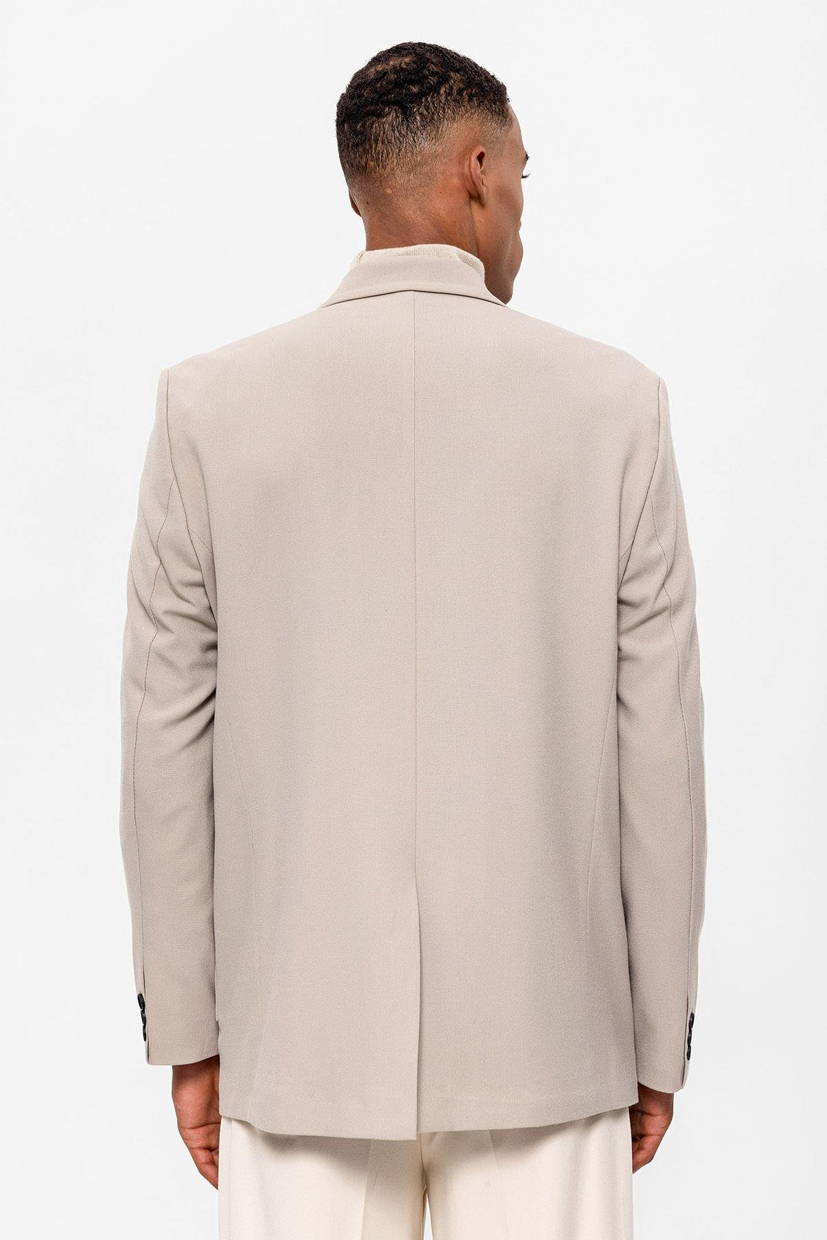 Antioch-Açık Bej Torba Cepli Kruvaze Erkek Blazer Ceket-Blazer Ceket-5-roqelvaxirum.shop