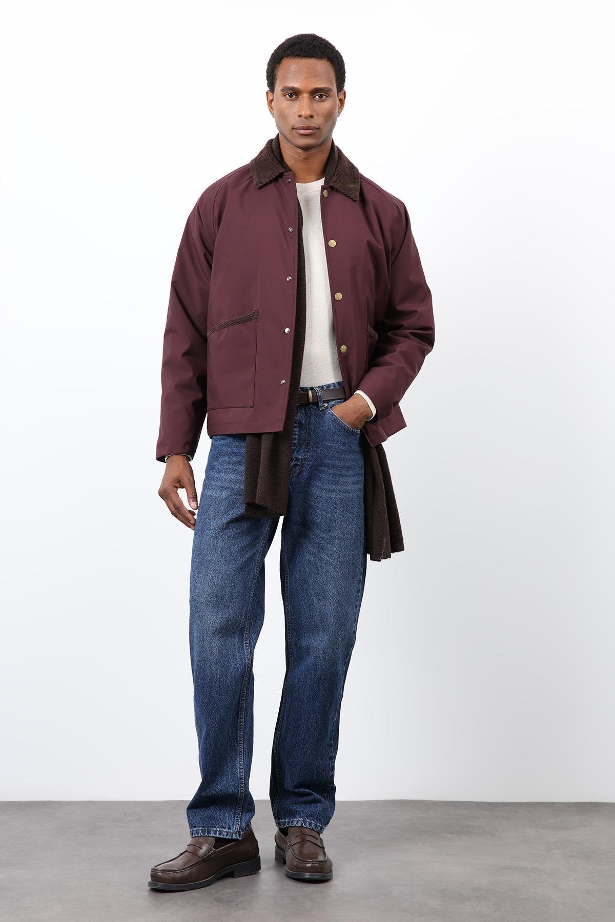 Antioch-Bordo Kontrast Yaka Erkek Mont-Mont-2-roqelvaxirum.shop