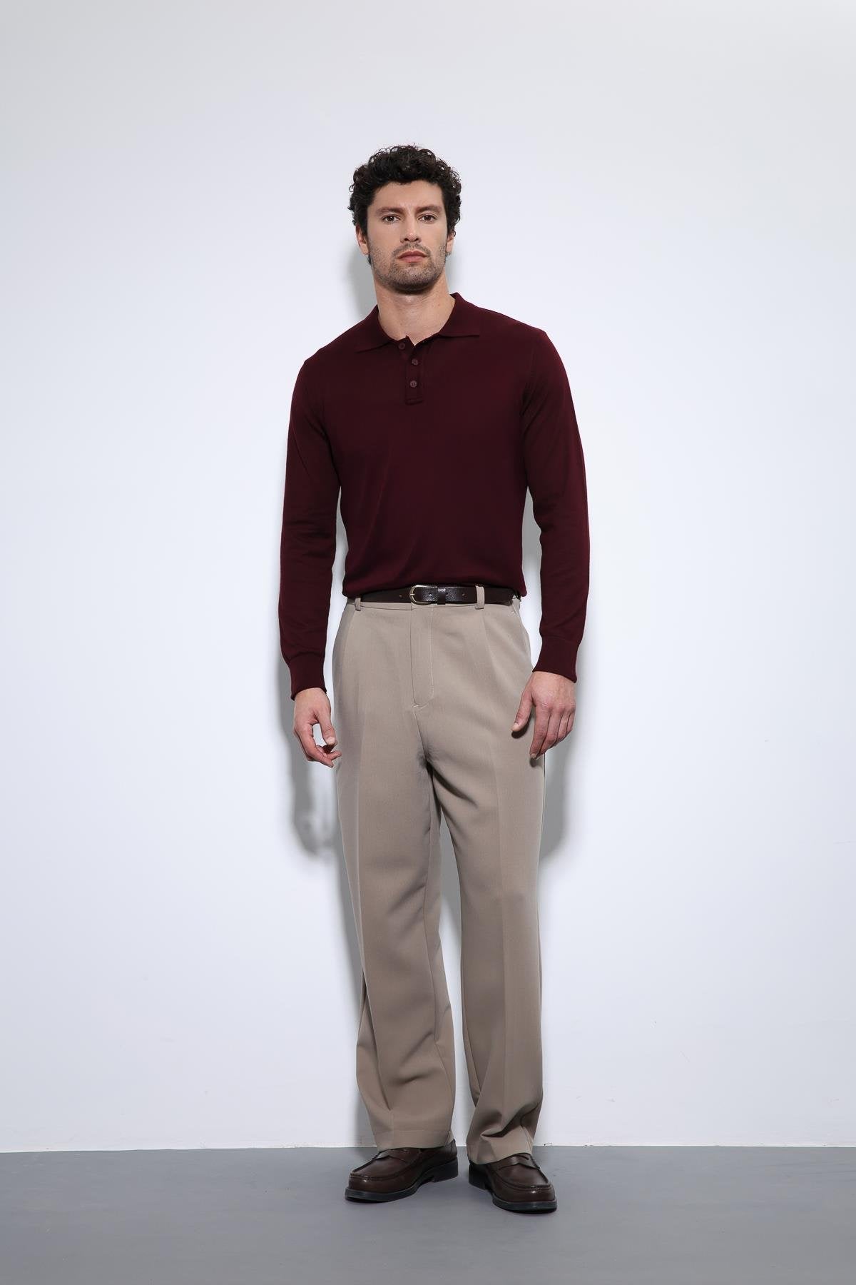 Antioch-Bordo Yumuşak Dokulu Basic Erkek Kazak-Kazak-6-roqelvaxirum.shop