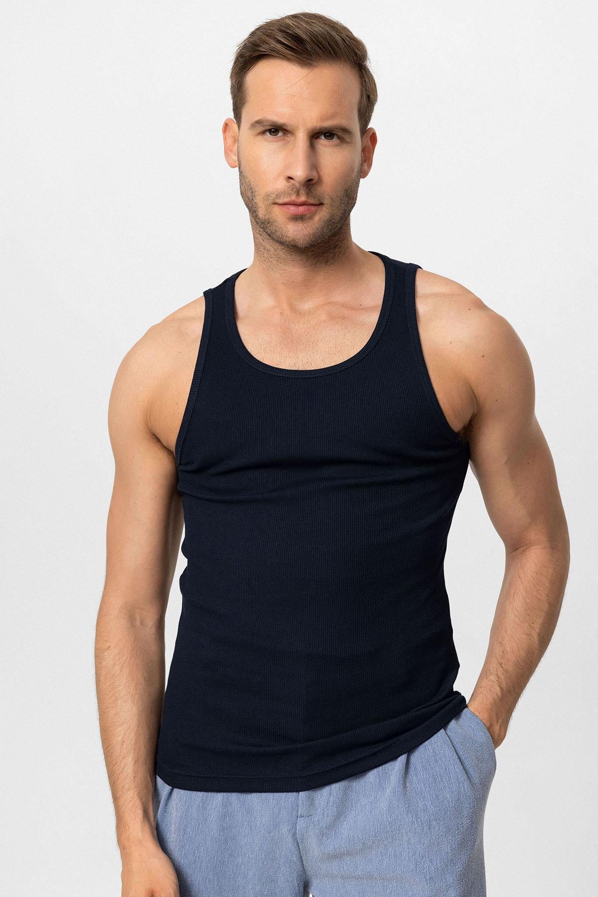 Antioch-Lacivert Slim Fit Erkek Atlet-Atlet-1-roqelvaxirum.shop