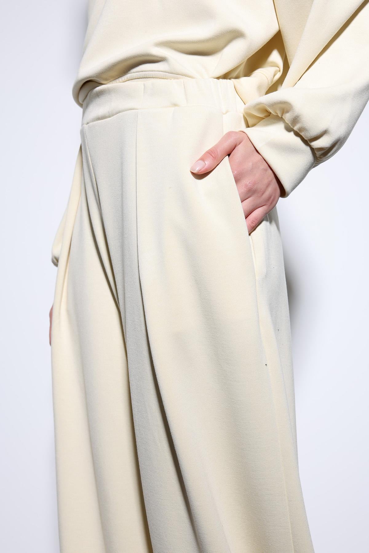 Antioch-Sarı Geniş Paça Relaxed Kadın Takım-Takım-5-roqelvaxirum.shop