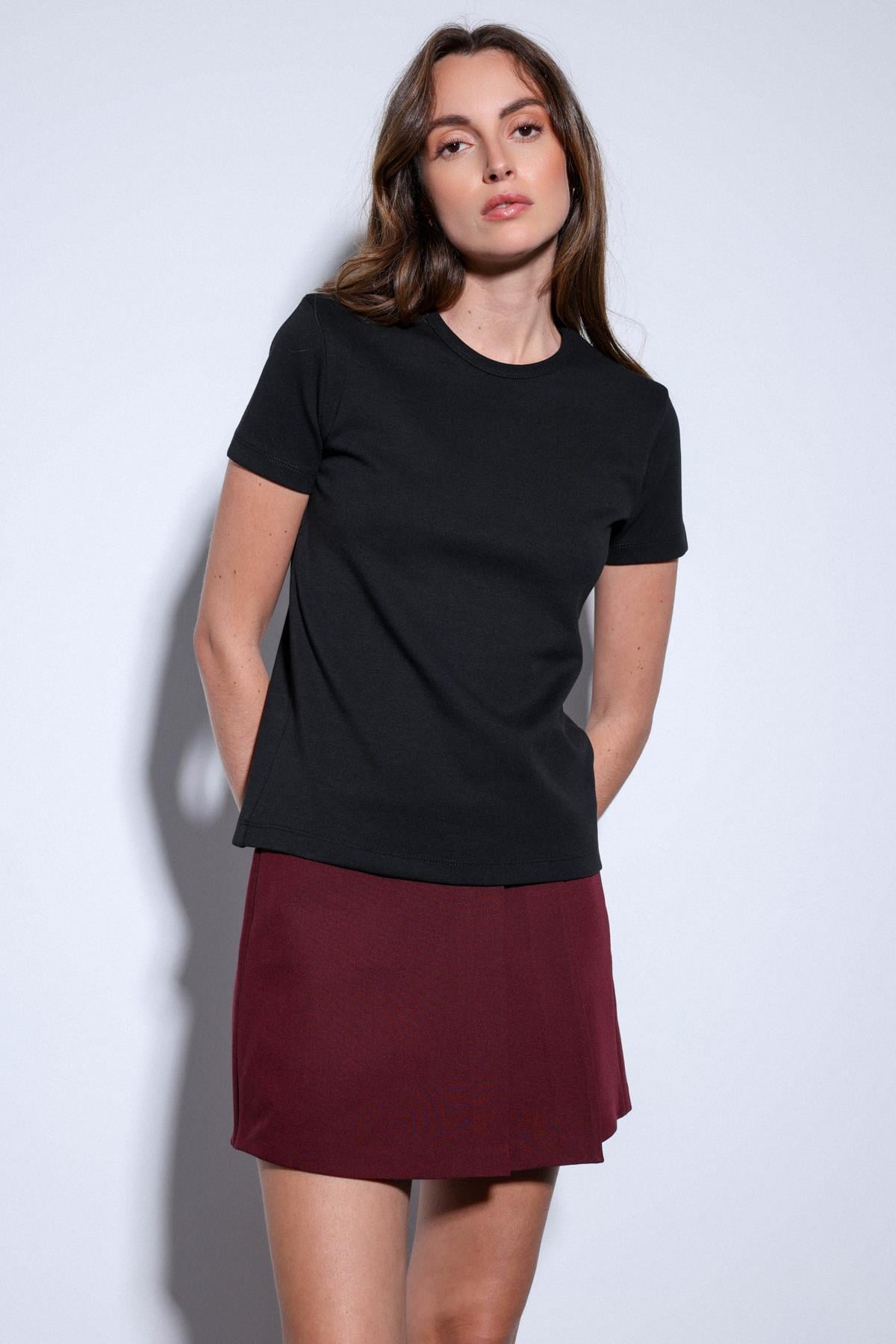 Antioch Siyah Basic Kadın T-Shirt