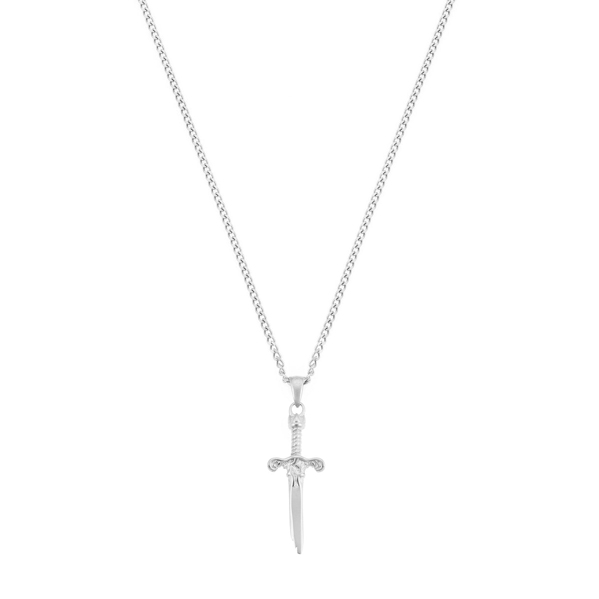 Broken Sword Necklace In Silver