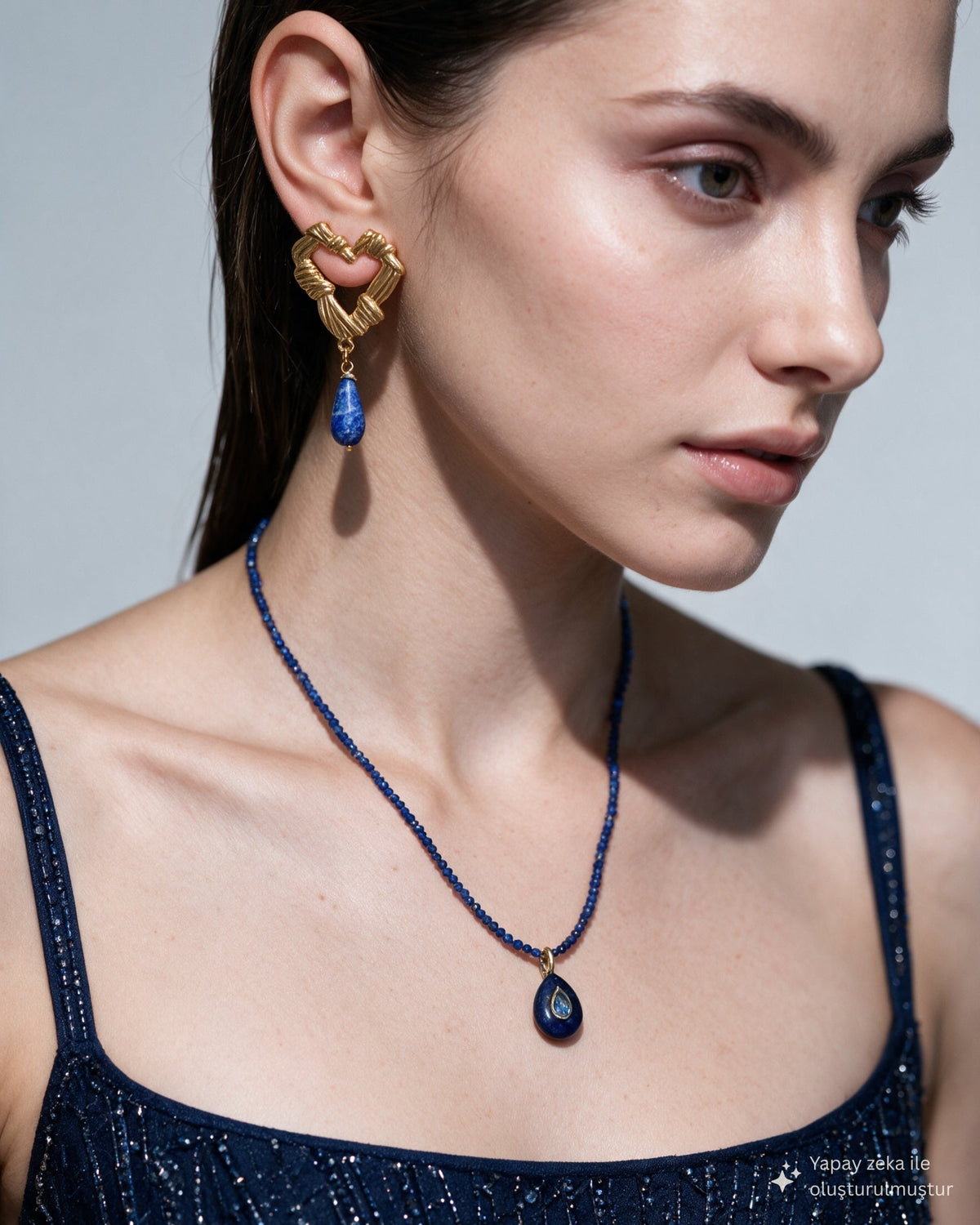 Margot Lapis Drop Necklace
