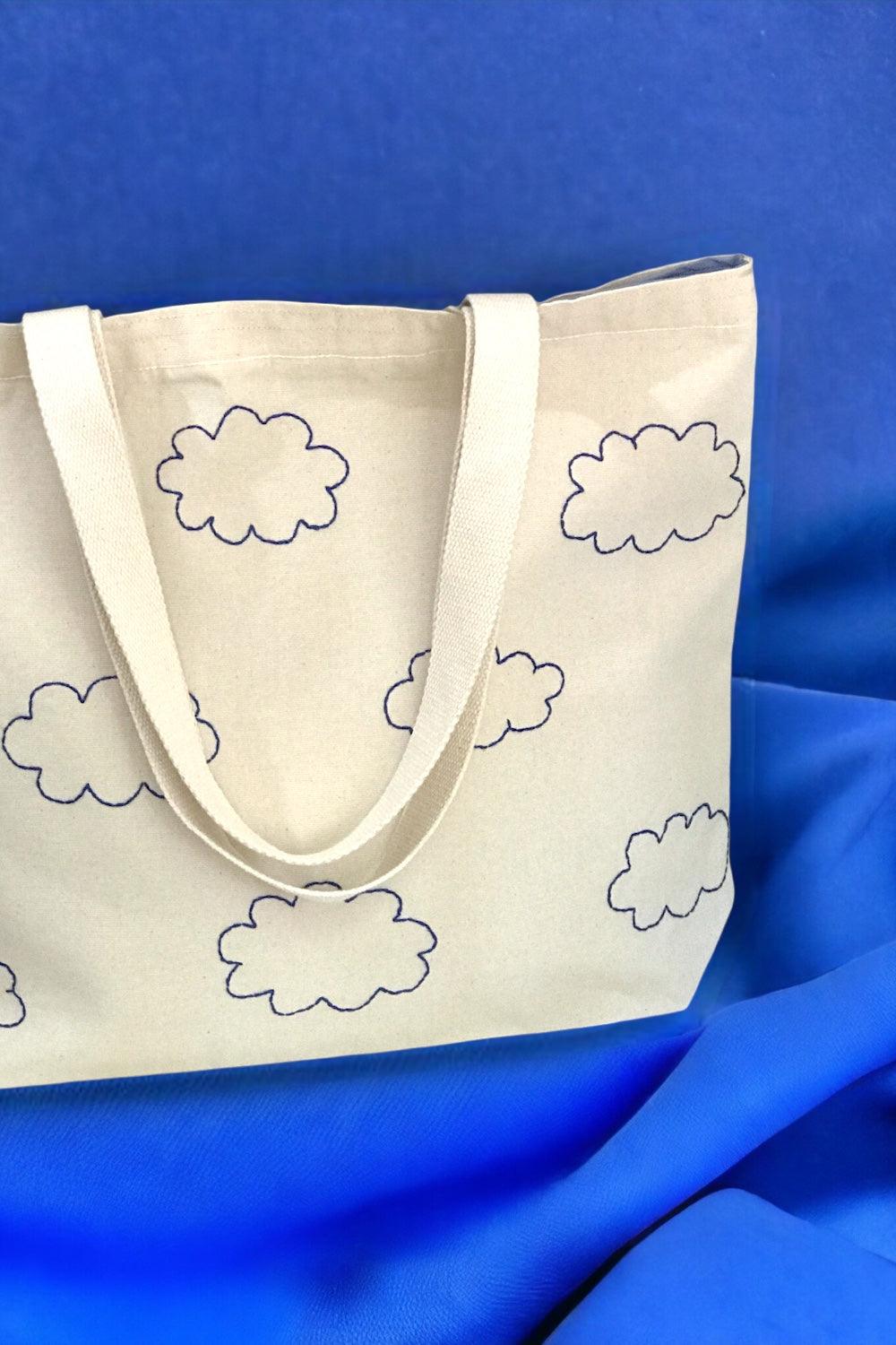 Bael İstanbul-Clouds Large Tote Bag-Omuz Çantası-3-roqelvaxirum.shop