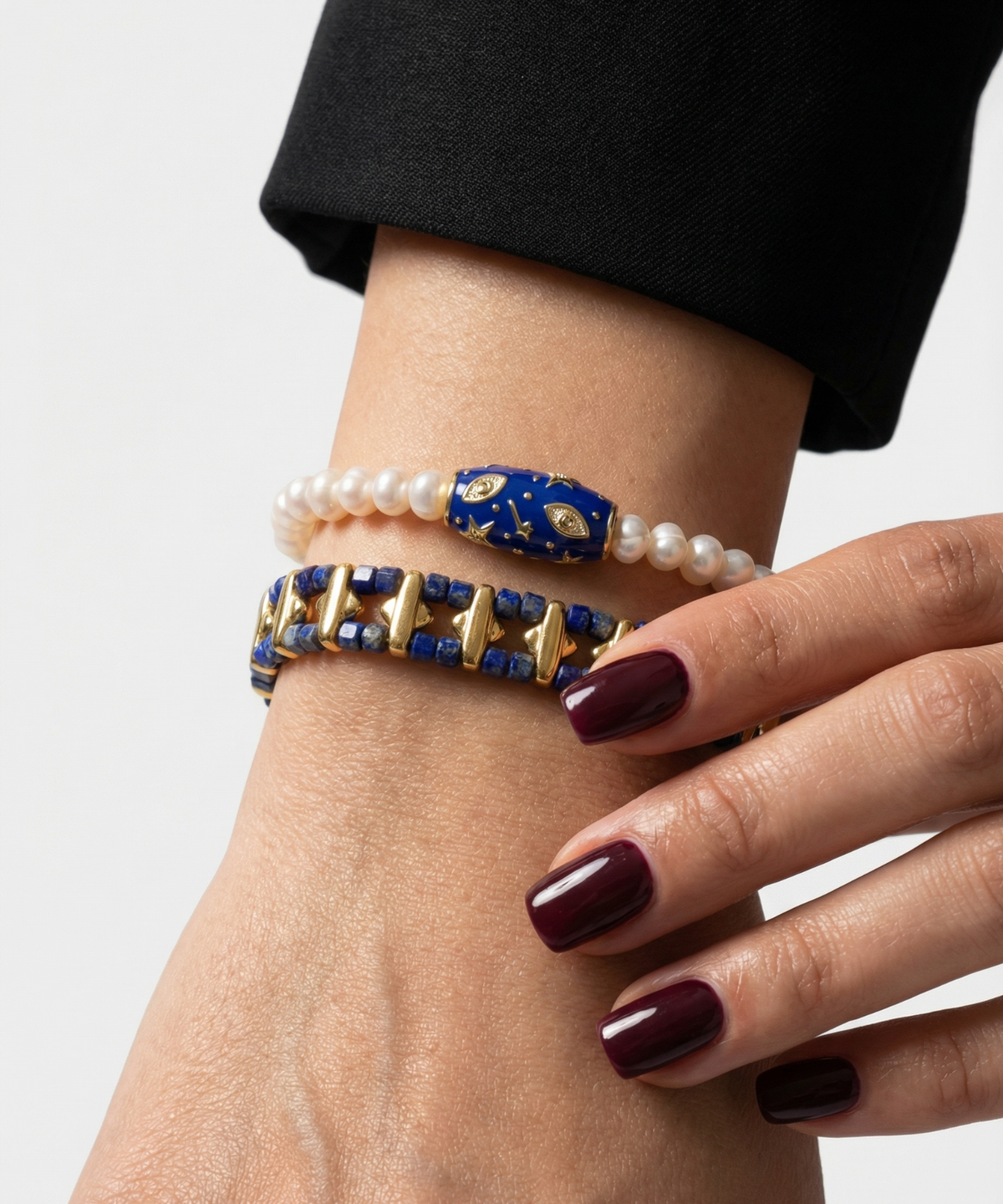 Berrin özkan-Pearl Galaxy Navy Bracelet-Bracelet-2-roqelvaxirum.shop