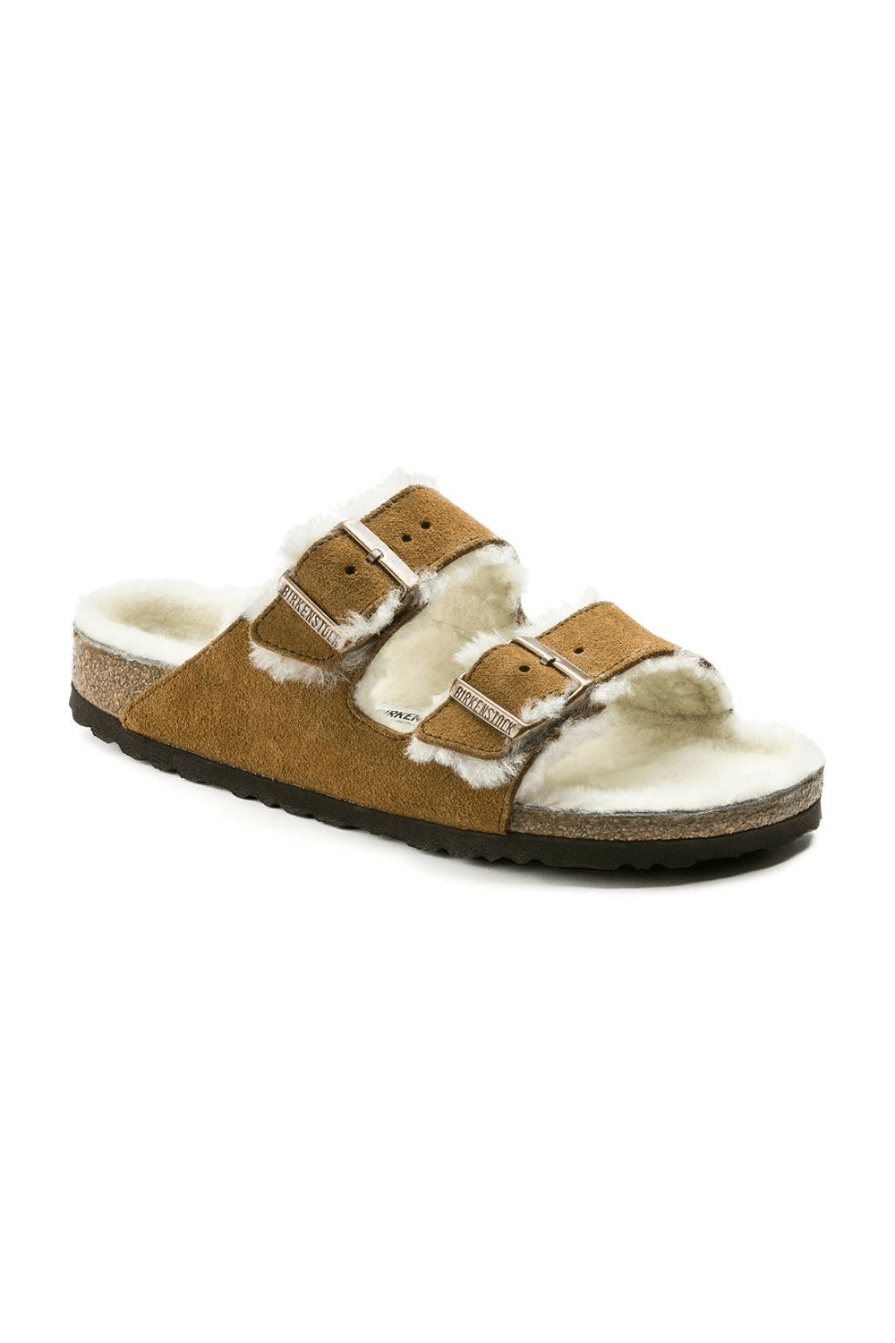 Birkenstock-Arizona Suede Shearling-Sandalet & Terlik-3-roqelvaxirum.shop