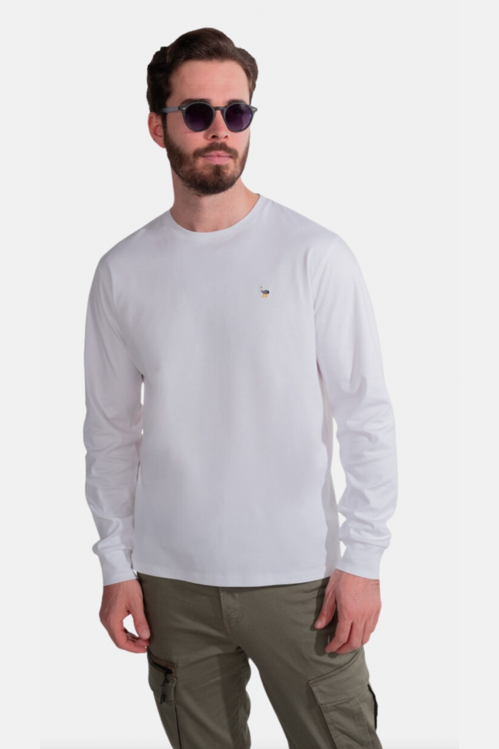 Blinky London-Merserize Uzun Kollu Interlok Beyaz T-shirt-T-Shirts-1-roqelvaxirum.shop