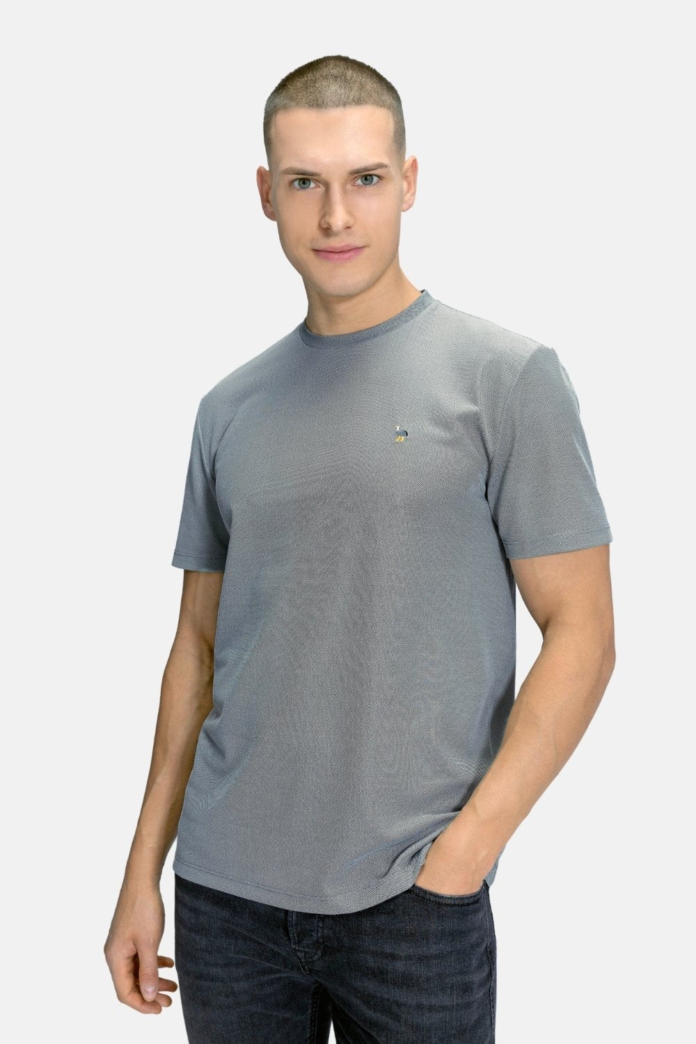 Blinky London-Oxford Bisiklet Yaka Siyah & Beyaz T-shirt-T-Shirts-1-roqelvaxirum.shop