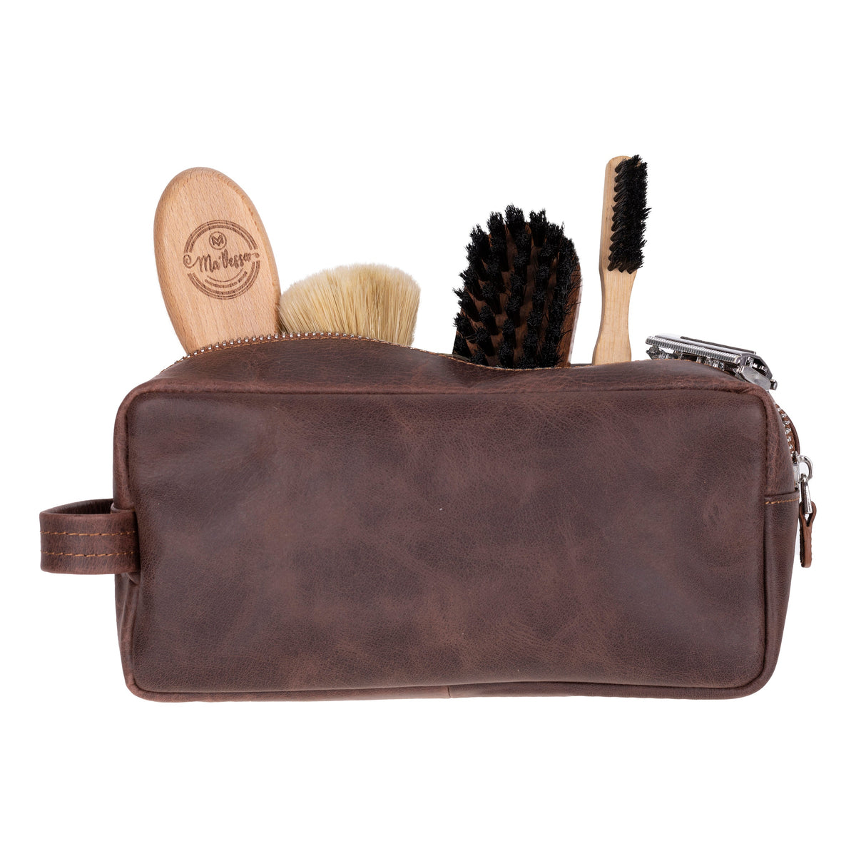 Bloominbag-Bloom Biel Mahogany Kahverengi Hakiki Deri Seyahat Ve Makyaj çantası-4-roqelvaxirum.shop