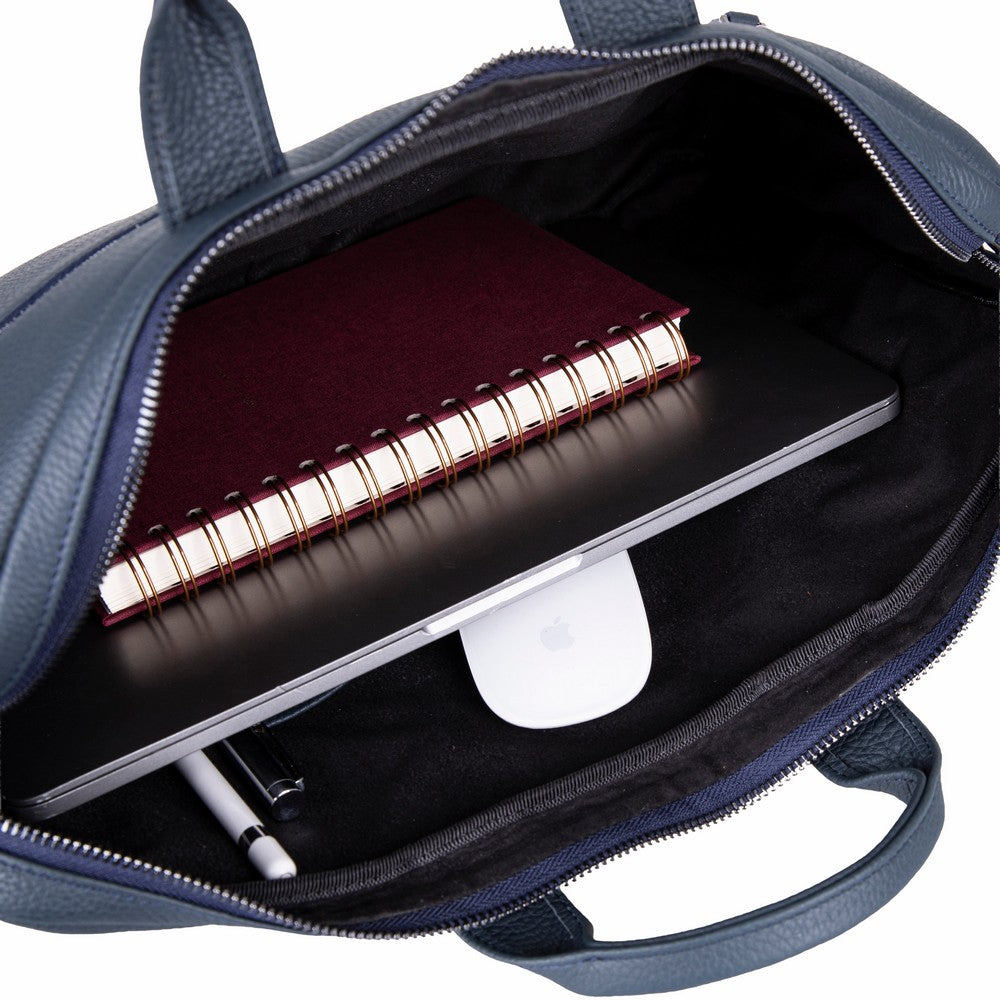 Bloom Urban Shell Pro 13-14" Midnight Navy Hakiki Deri Laptop / Macbook Çantası