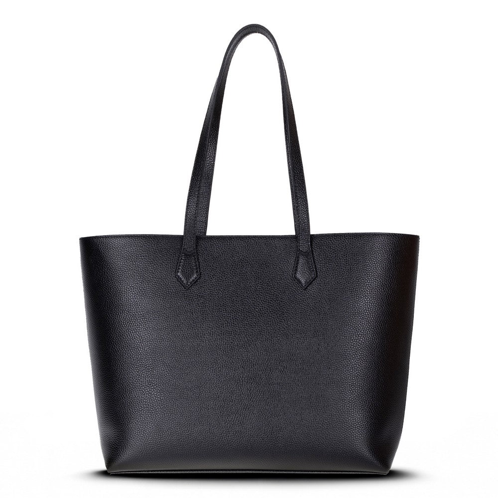 Bloominbag-Terra Siyah Hakiki Deri Kadın Omuz çantası – Noir Black Terra Structured Leather Tote-1-roqelvaxirum.shop