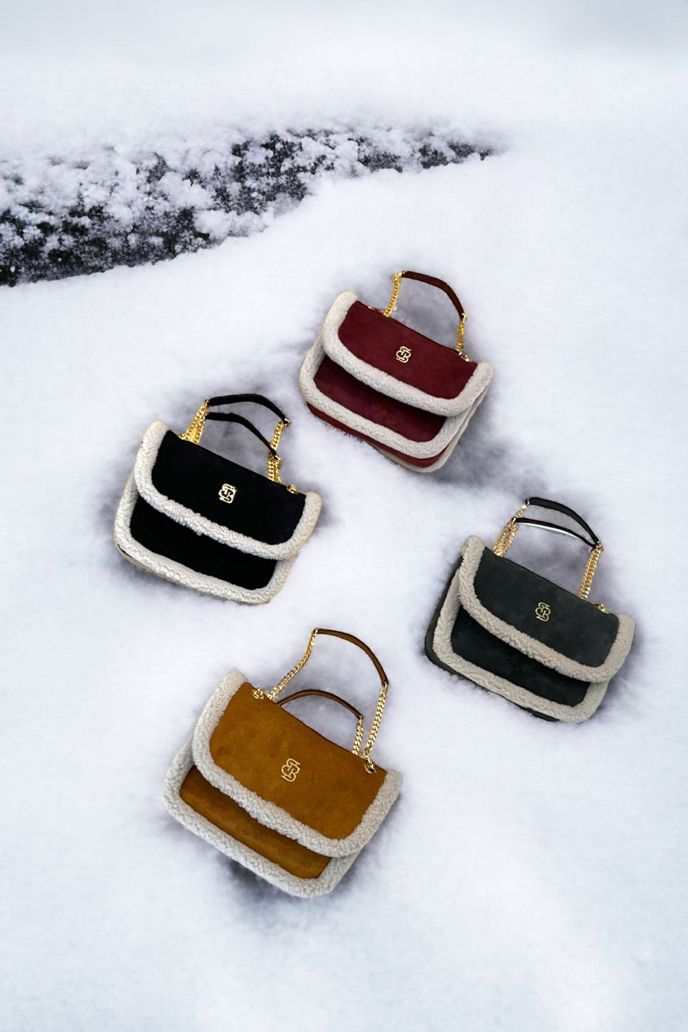 Bloomsbury-Les Alpes Bordo Shearling Süet Çanta-El Çantası-3-roqelvaxirum.shop