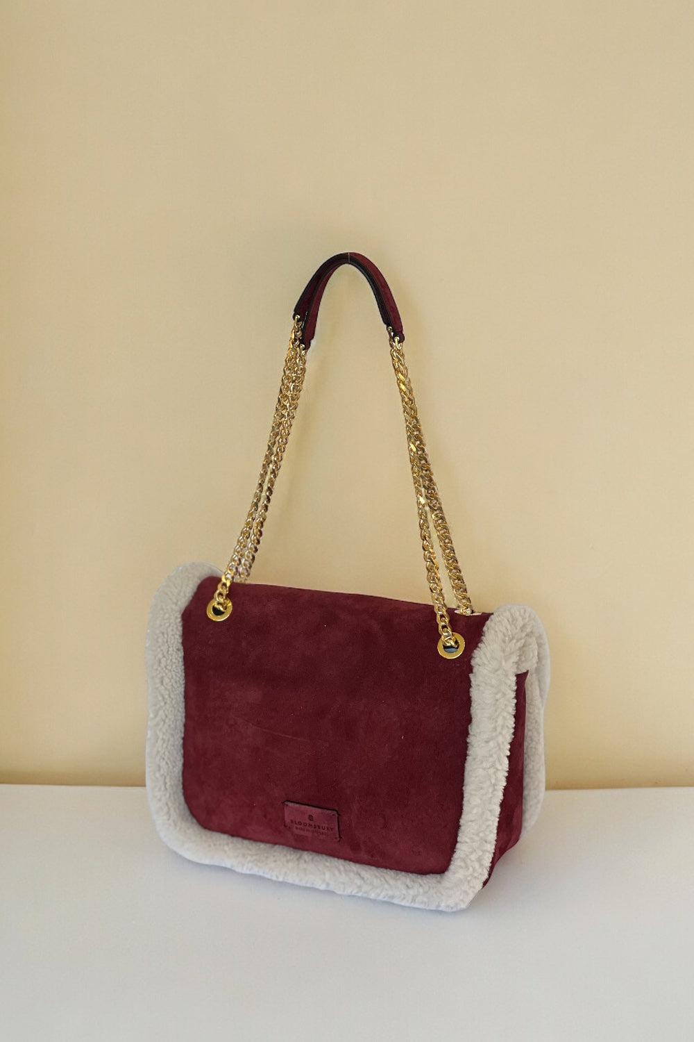 Bloomsbury-Les Alpes Bordo Shearling Süet Çanta-El Çantası-5-roqelvaxirum.shop