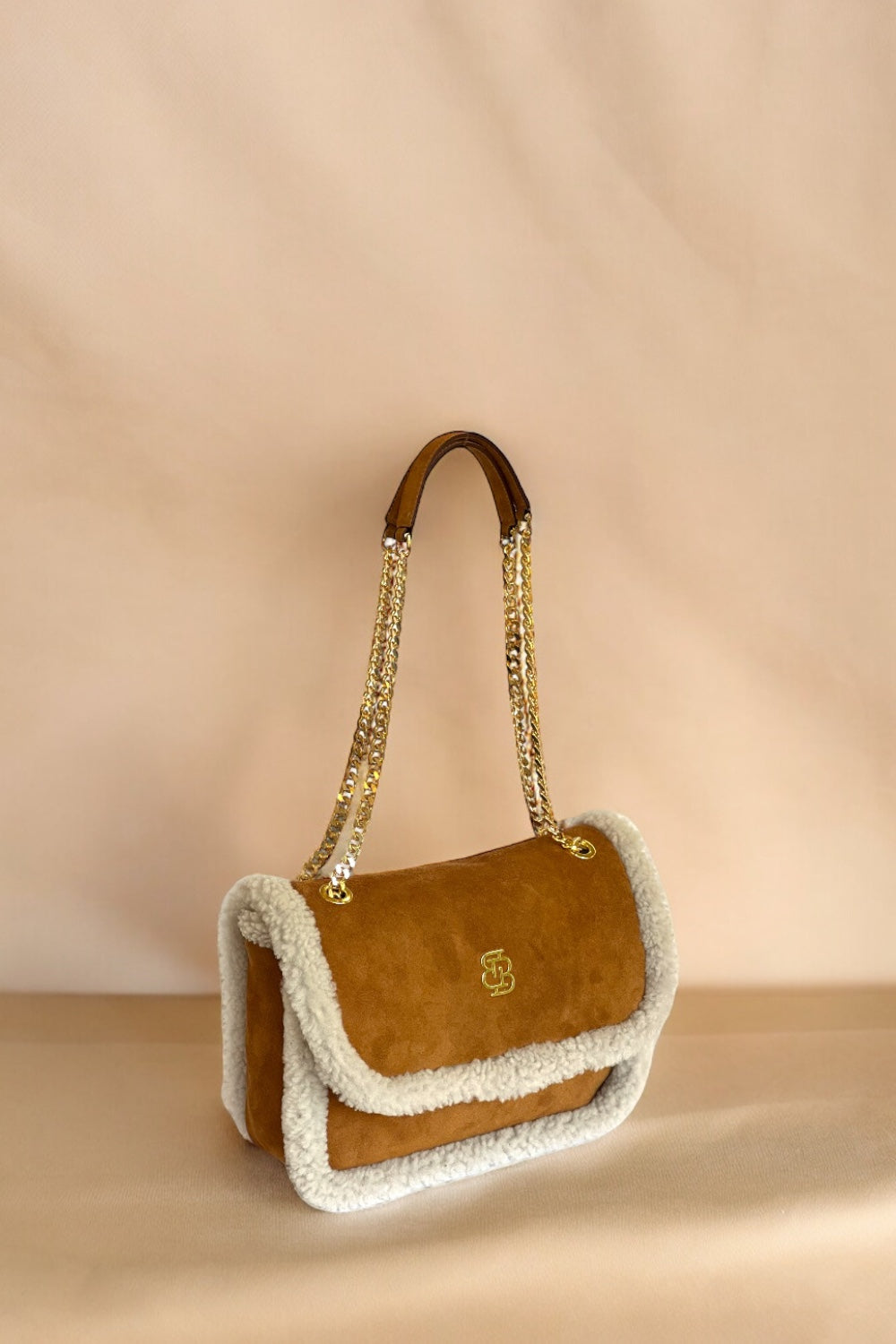 Bloomsbury-Les Alpes Taba Shearling Süet Çanta-El Çantası-3-roqelvaxirum.shop