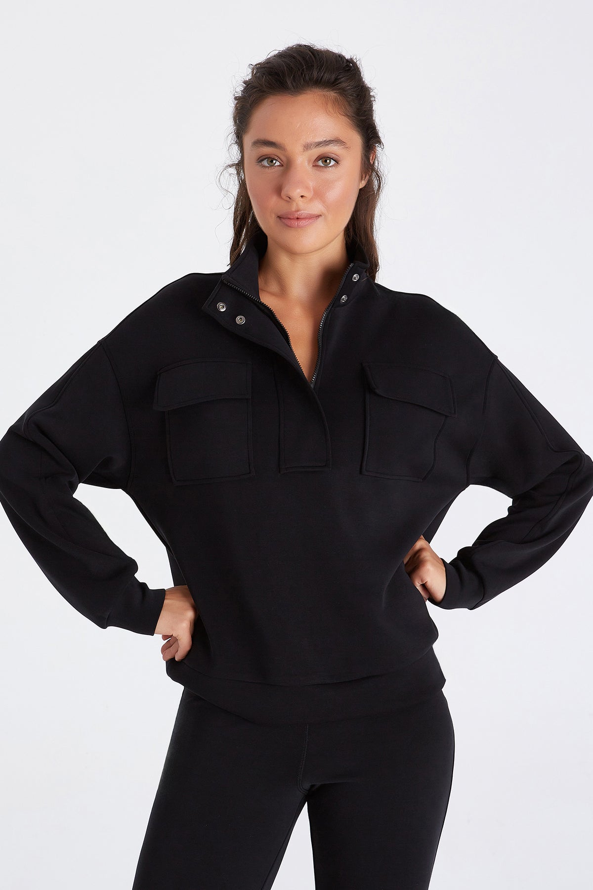 Boboist-Boboist Abby Sweatshirt Abby Dik Yaka Sweatshirt-Sweatshirt-1-roqelvaxirum.shop