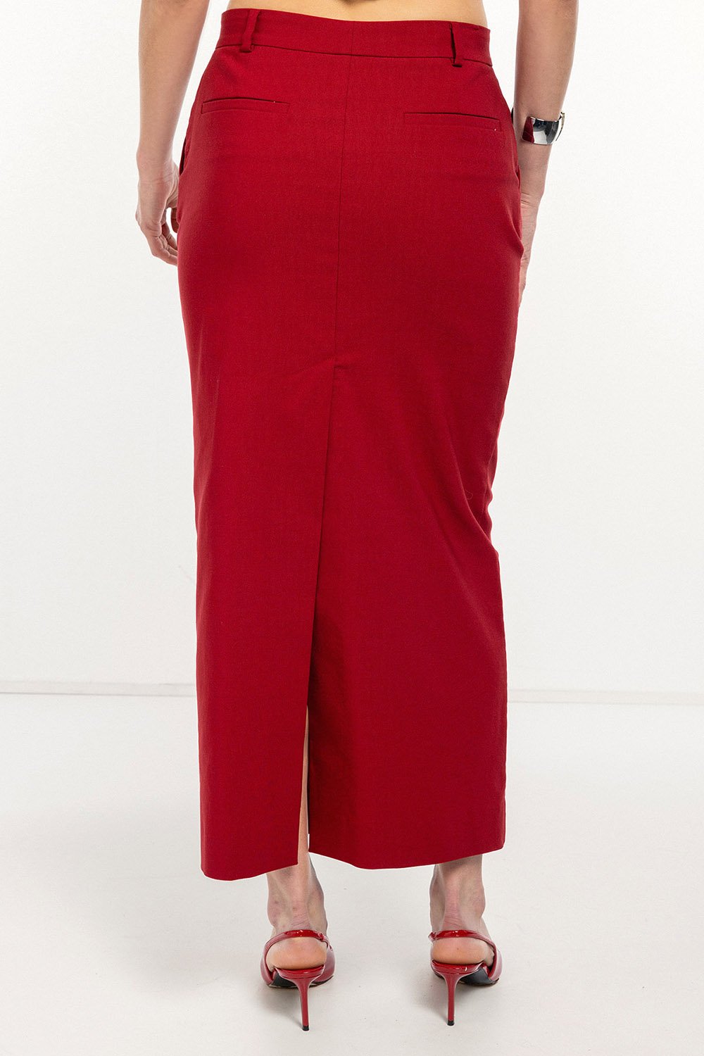 Boneqa Barcelona-Bordo Fit Kalem Midi Etek-Etek-6-roqelvaxirum.shop