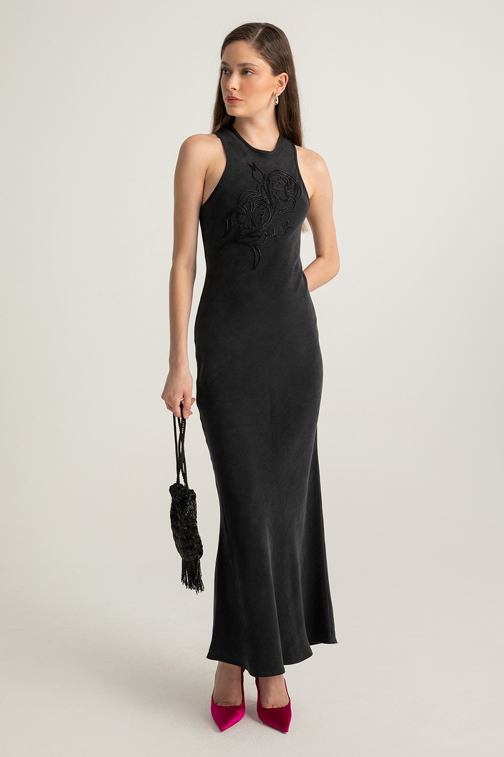 Boneqa Barcelona-Ebru Lale İşlemeli Elbise-Elbise-10-roqelvaxirum.shop