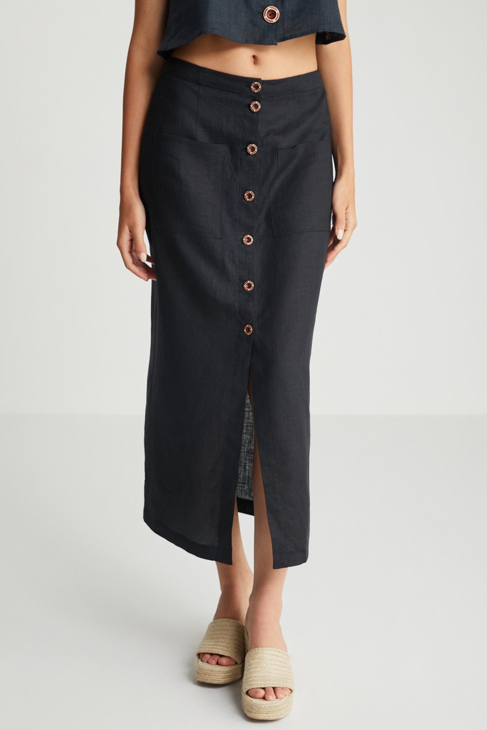Boneqa Barcelona-Günlük Giyim Keten Etek-Etek-2-roqelvaxirum.shop