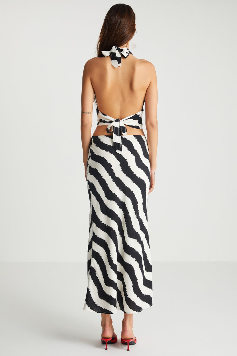 Boneqa Barcelona-Zebra Desenli Uzun Etek-Etek-3-roqelvaxirum.shop