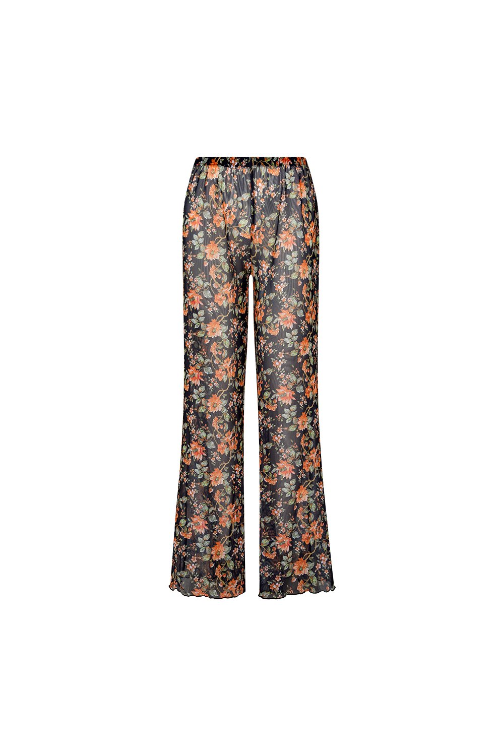 Bonesta-Alvara Turuncu Çiçek Desenli Pantolon Pareo-Pareo & Bandana-1-roqelvaxirum.shop