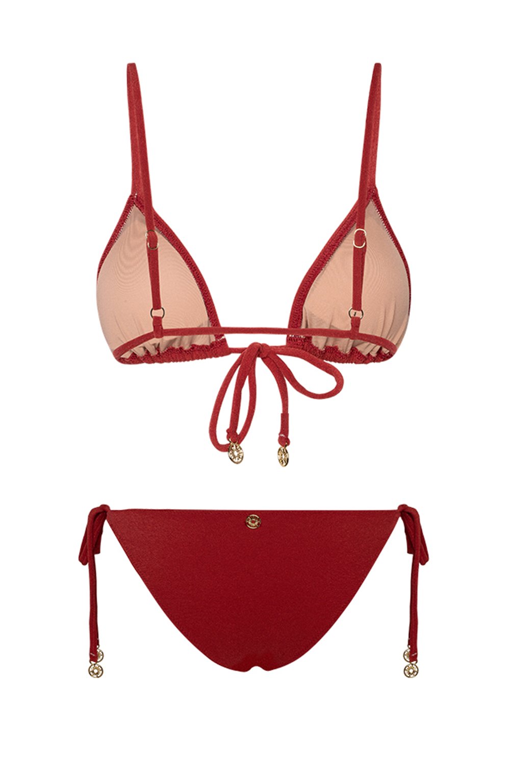 Bonesta-Barrel Burgundy Terry Bağcıklı Üçgen Bikini Takımı-Bikini & Mayo-5-roqelvaxirum.shop