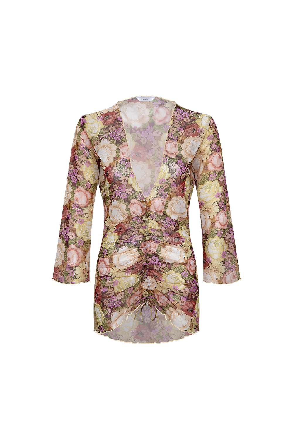 Bonesta-Bellanca Renkli Pastel Çiçek Önü Büzgülü Gömlek Pareo-Pareo & Bandana-1-roqelvaxirum.shop