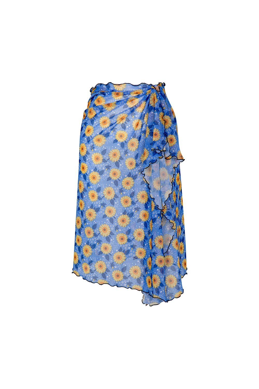 Bonesta-Callie Ayçiçeği Desenli Büzgülü Volanlı Midi Pareo Etek-Pareo & Bandana-1-roqelvaxirum.shop