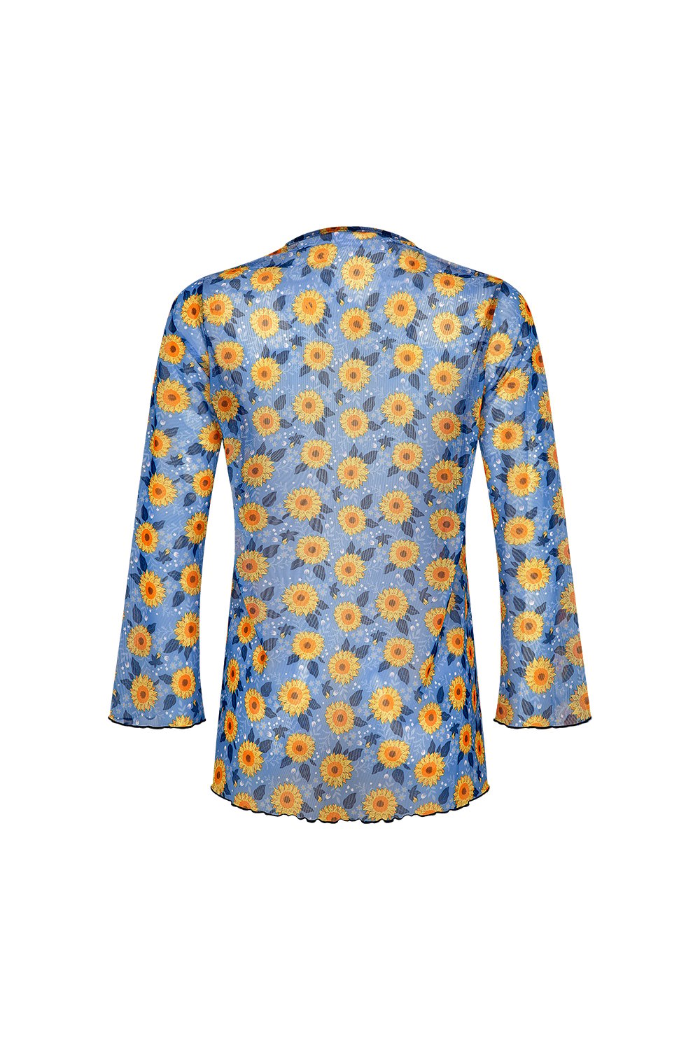 Bonesta-Cameo Ayçiçeği Desenli Önü Bağcıklı Gömlek Pareo-Pareo & Bandana-2-roqelvaxirum.shop