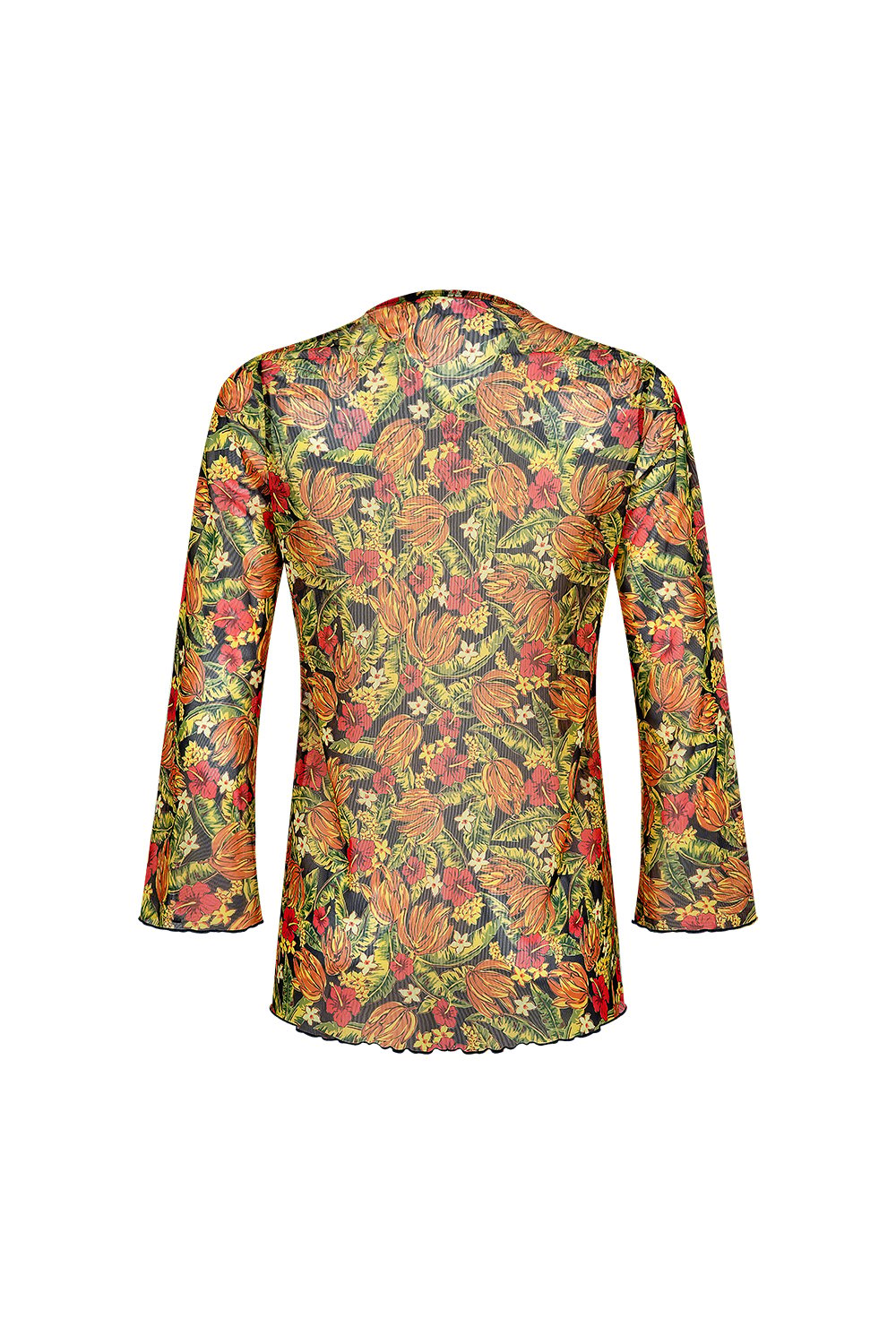 Bonesta-Cameo Turuncu Çiçek Desenli Önü Bağcıklı Gömlek Pareo-Pareo & Bandana-2-roqelvaxirum.shop