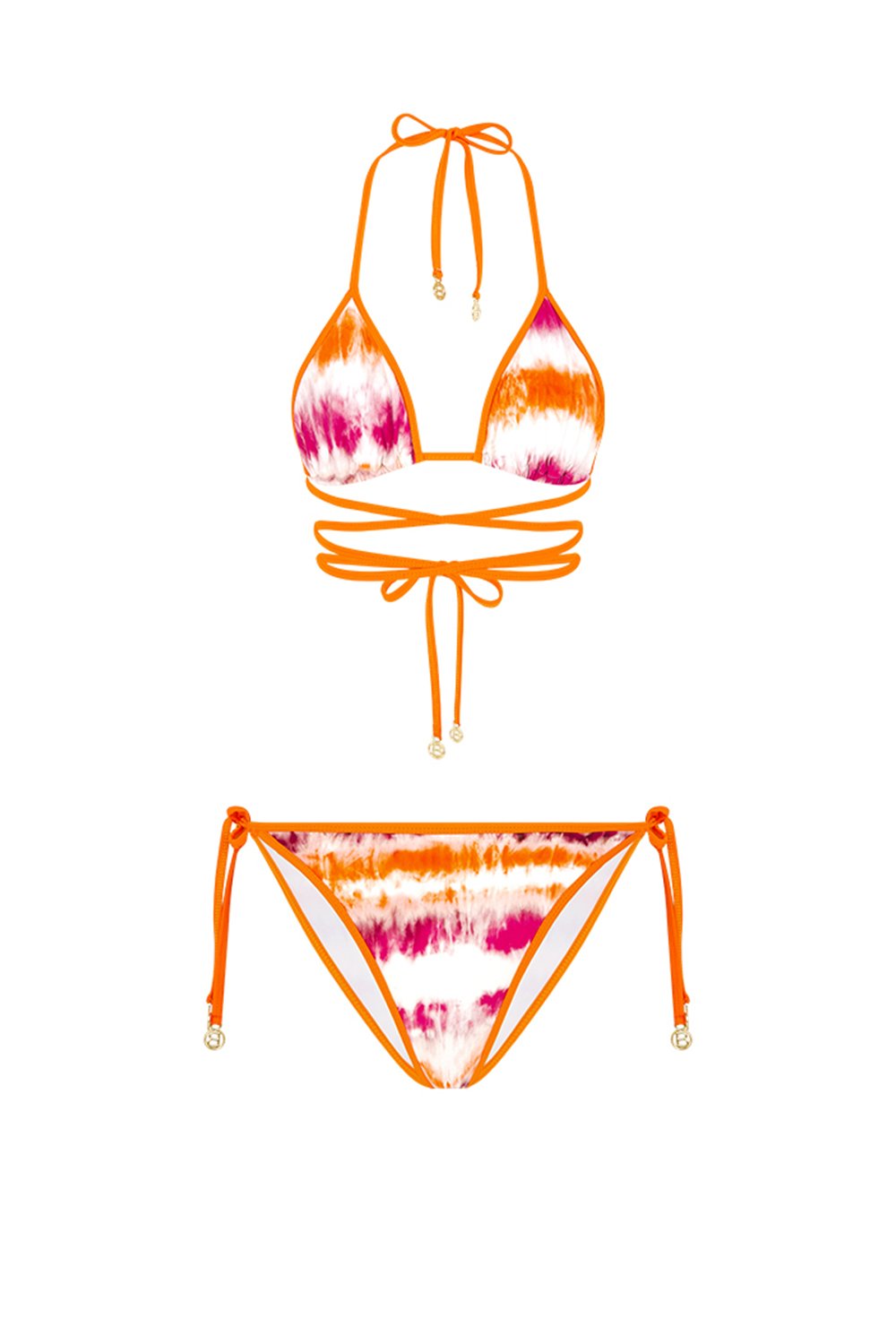 Bonesta-Glia Gradient Orange Üçgen Belden Bağcıklı Bikini Takımı-Bikini & Mayo-4-roqelvaxirum.shop