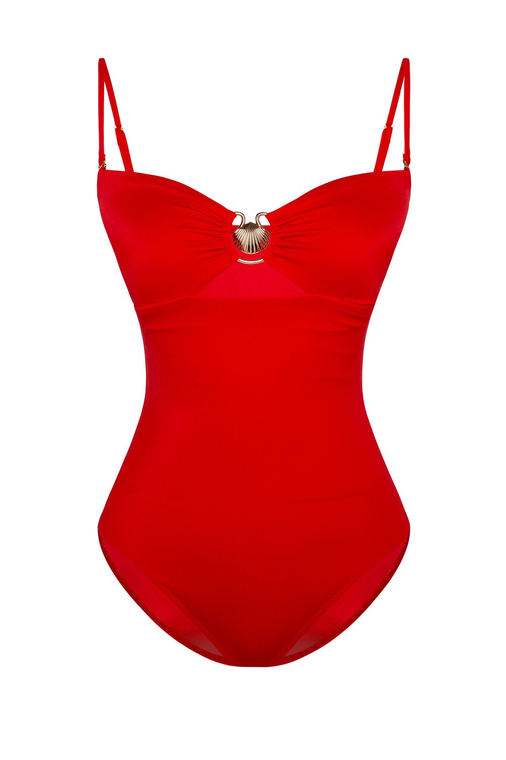 Bonesta-Judaean Scarlet Red Deniz Kabuklu Askılı Straplez Mayo-Bikini & Mayo-4-roqelvaxirum.shop