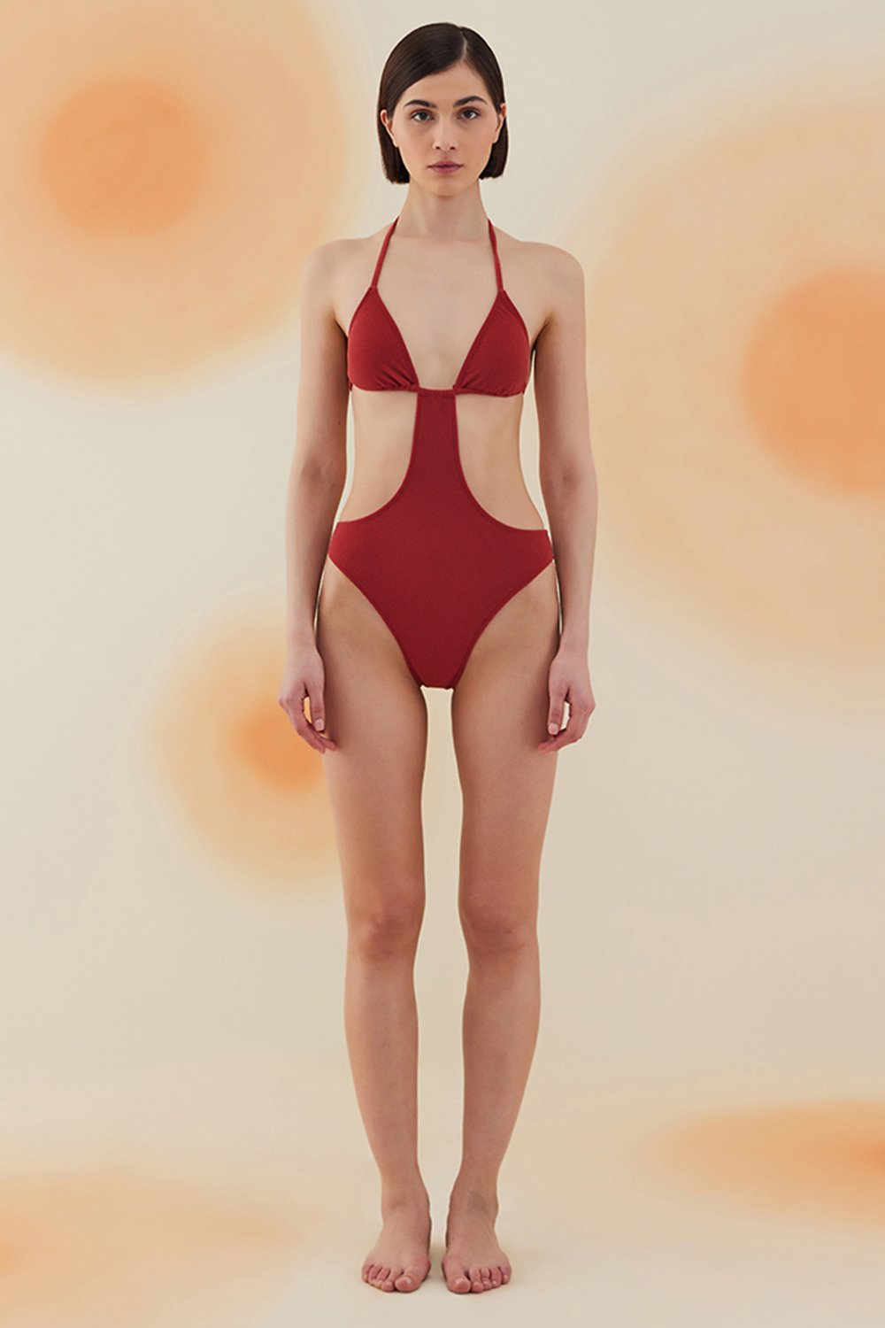 Bonesta-Mesquite Burgundy Terry Üçgen Asimetrik Mayo-Bikini & Mayo-1-roqelvaxirum.shop