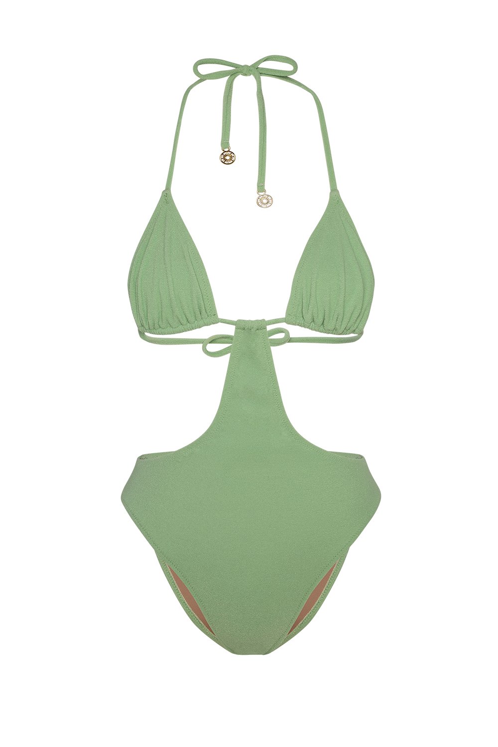 Bonesta-Mesquite Pistachio Green Terry Üçgen Asimetrik Mayo-Bikini & Mayo-5-roqelvaxirum.shop