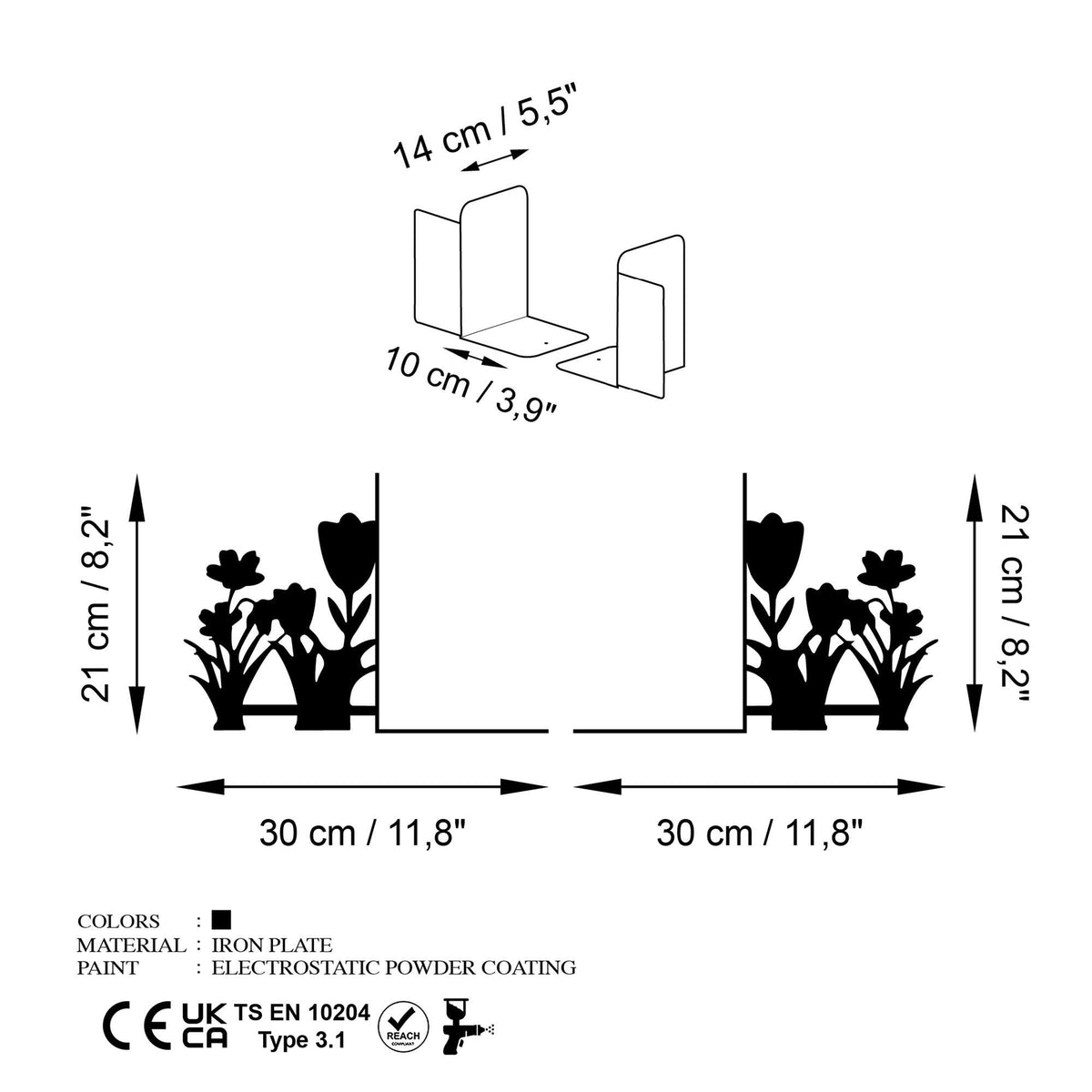 Kt-025 Dekoratif Metal Kitap Tutucu